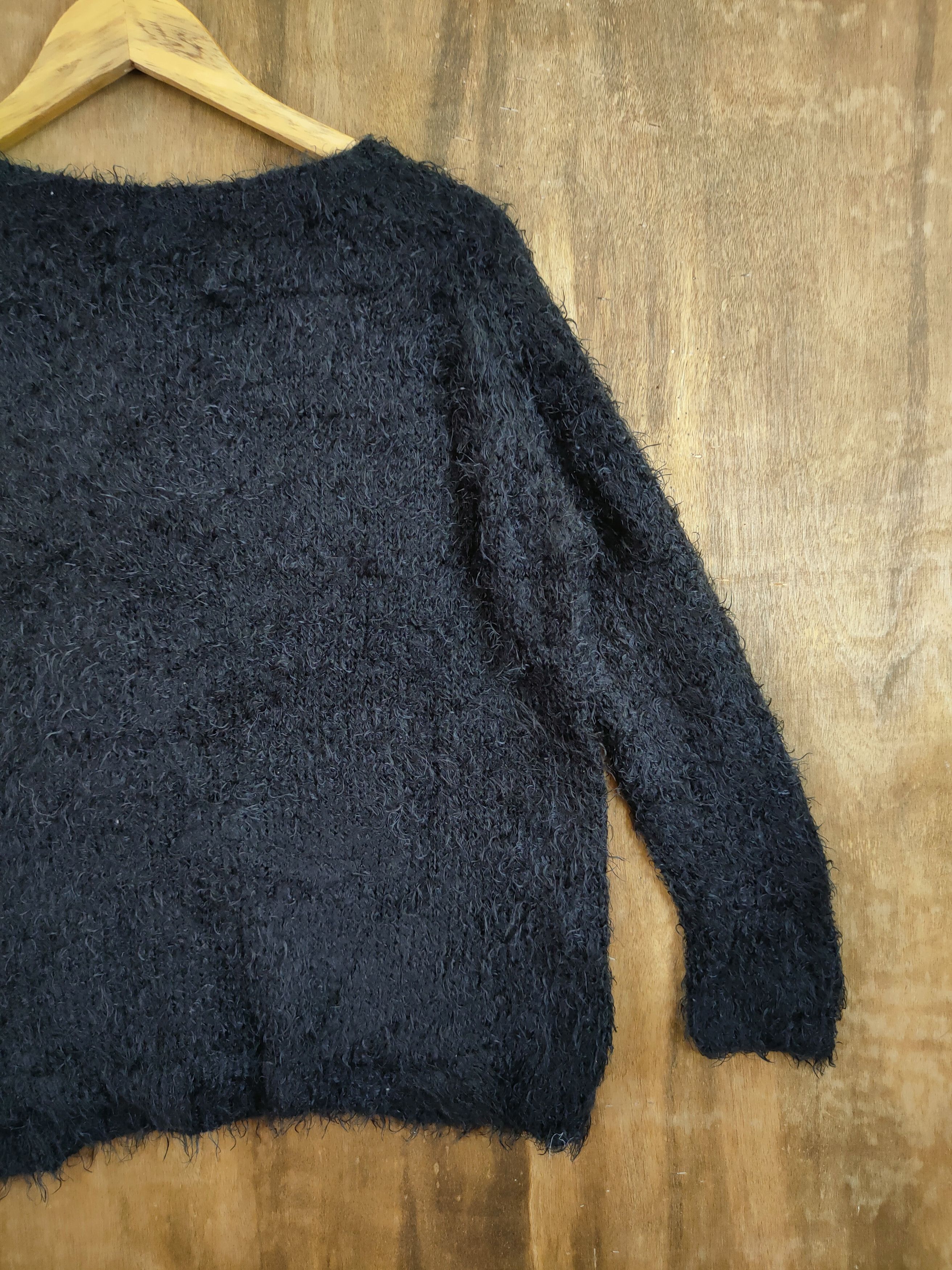 Japanese Brand D Sorridere Mohair fur shag shaggy knitwear black #46-1019 Size US M / EU 48-50 / 2 - 11 Thumbnail