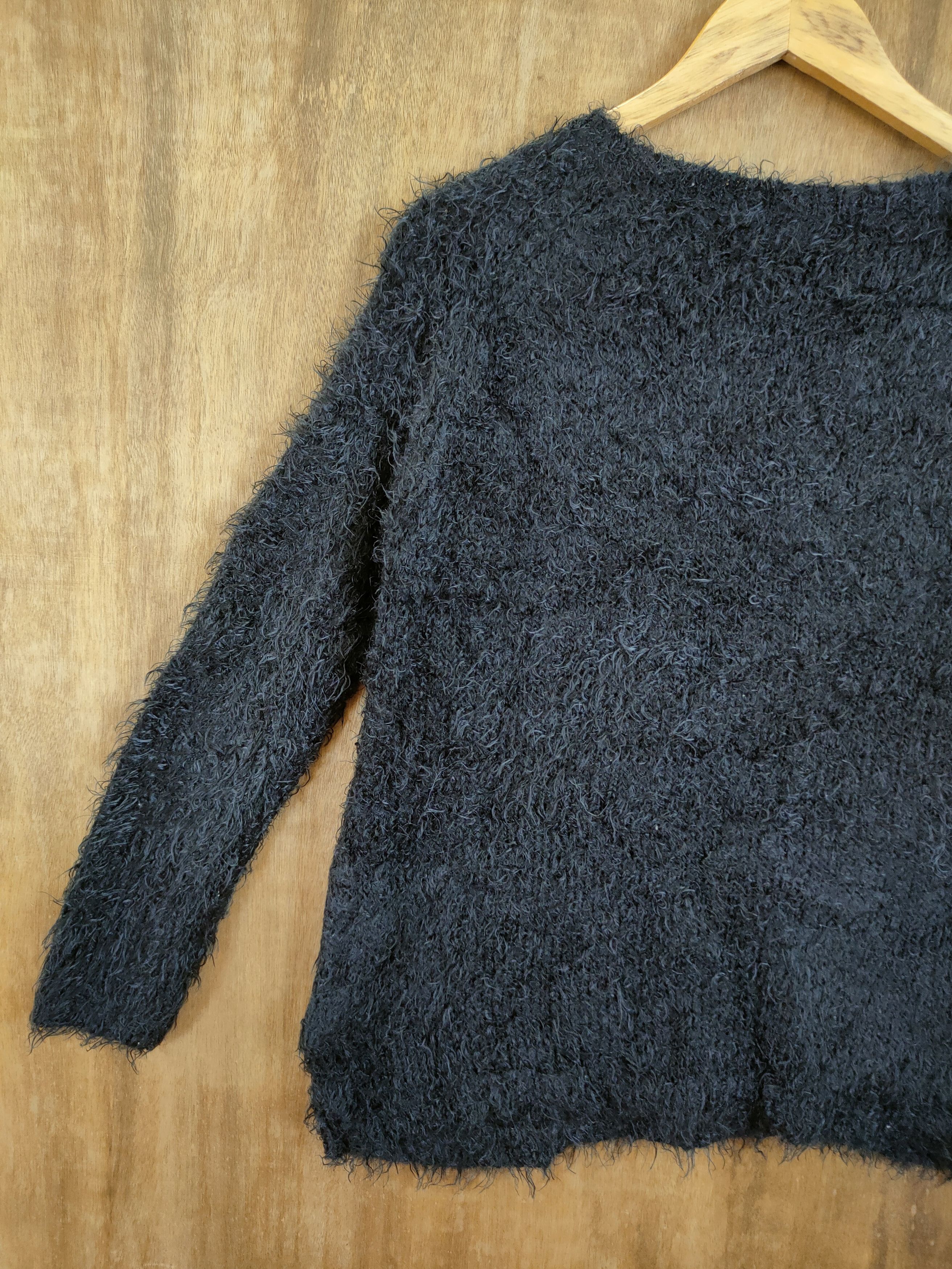 Japanese Brand D Sorridere Mohair fur shag shaggy knitwear black #46-1019 Size US M / EU 48-50 / 2 - 10 Thumbnail