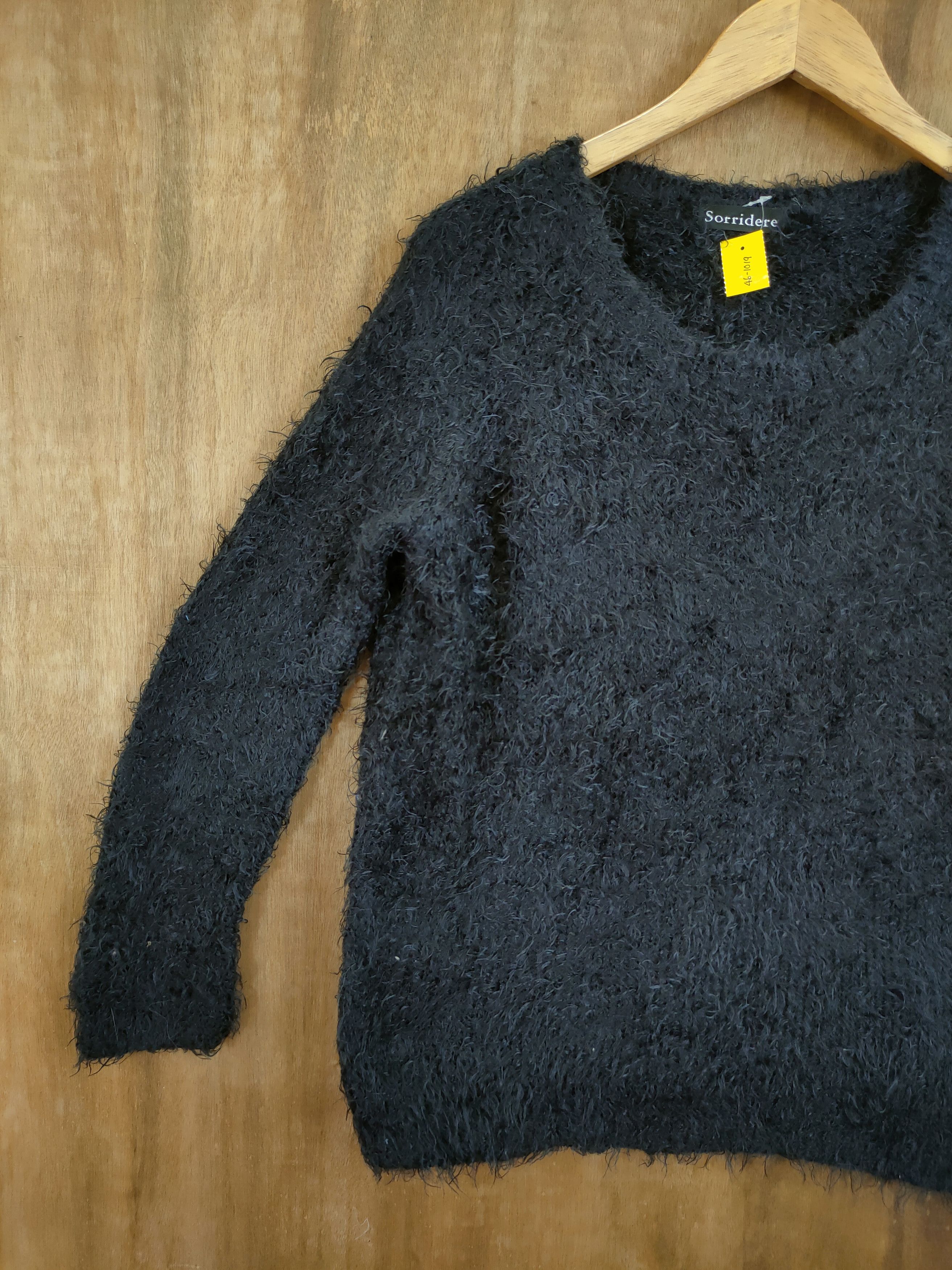 Japanese Brand D Sorridere Mohair fur shag shaggy knitwear black #46-1019 Size US M / EU 48-50 / 2 - 2 Thumbnail