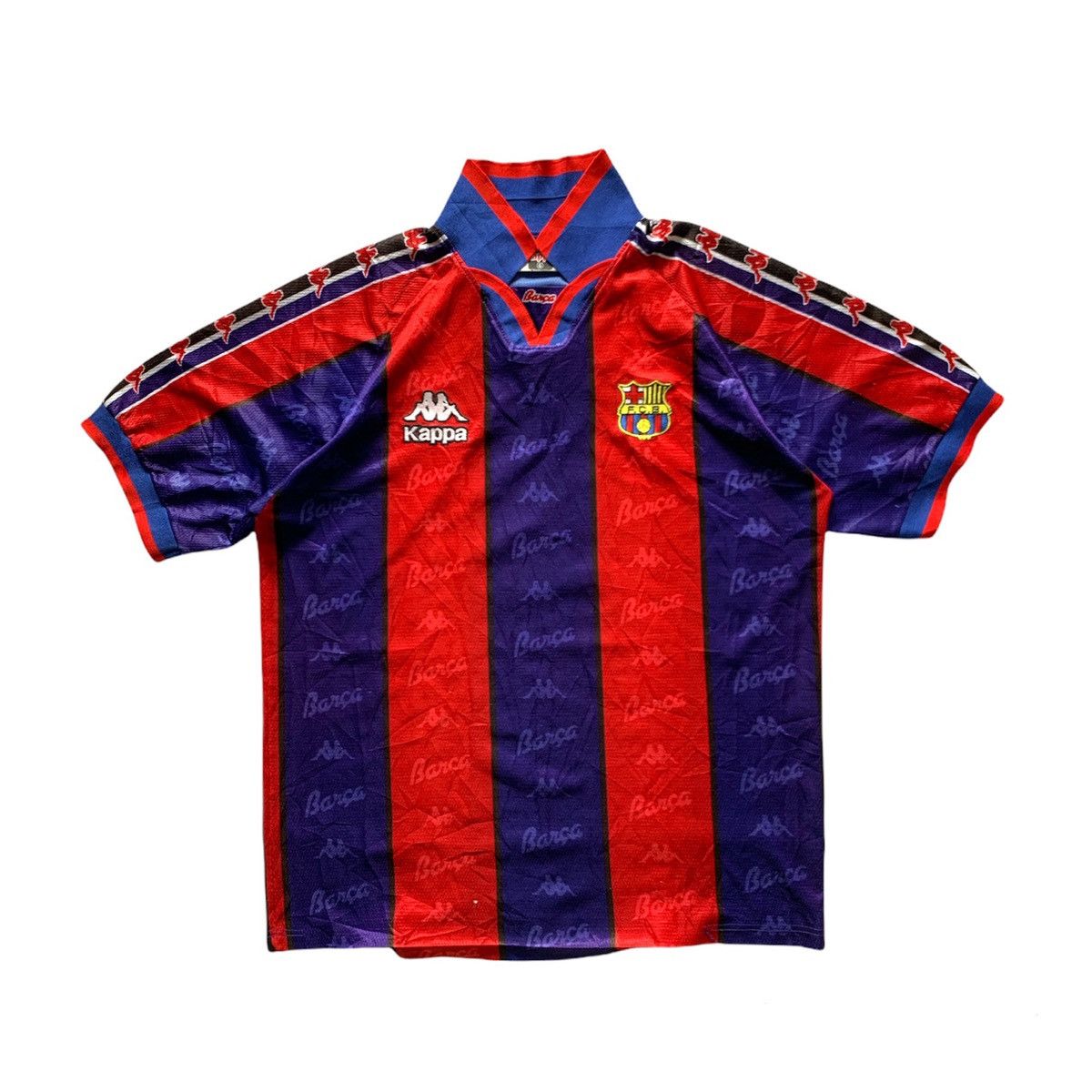 Old School Football Lovers, Shirts, Ronaldo 9 Fc Barcelona 9597 Kappa  Home Soccer Jersey