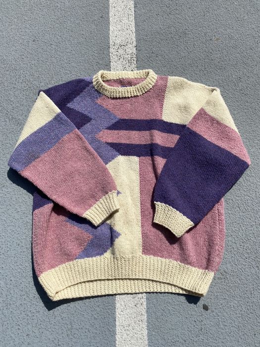 90s color block online sweater