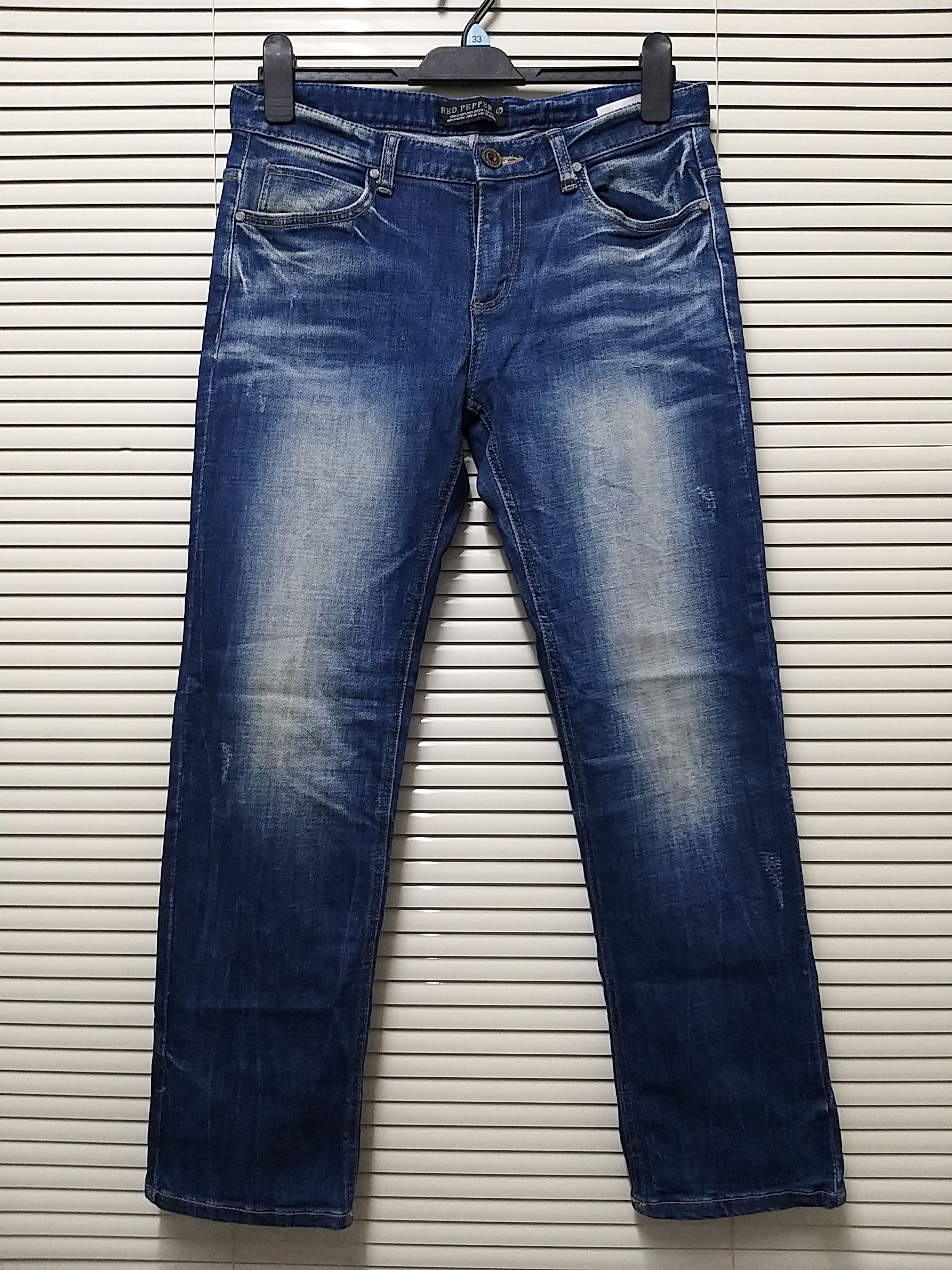 Japanese Brand ARCHIVE JAPANESE CULTURE RED PEPPER SKULL DISTRESSED JEANS Size US 32 / EU 48 - 2 Thumbnail