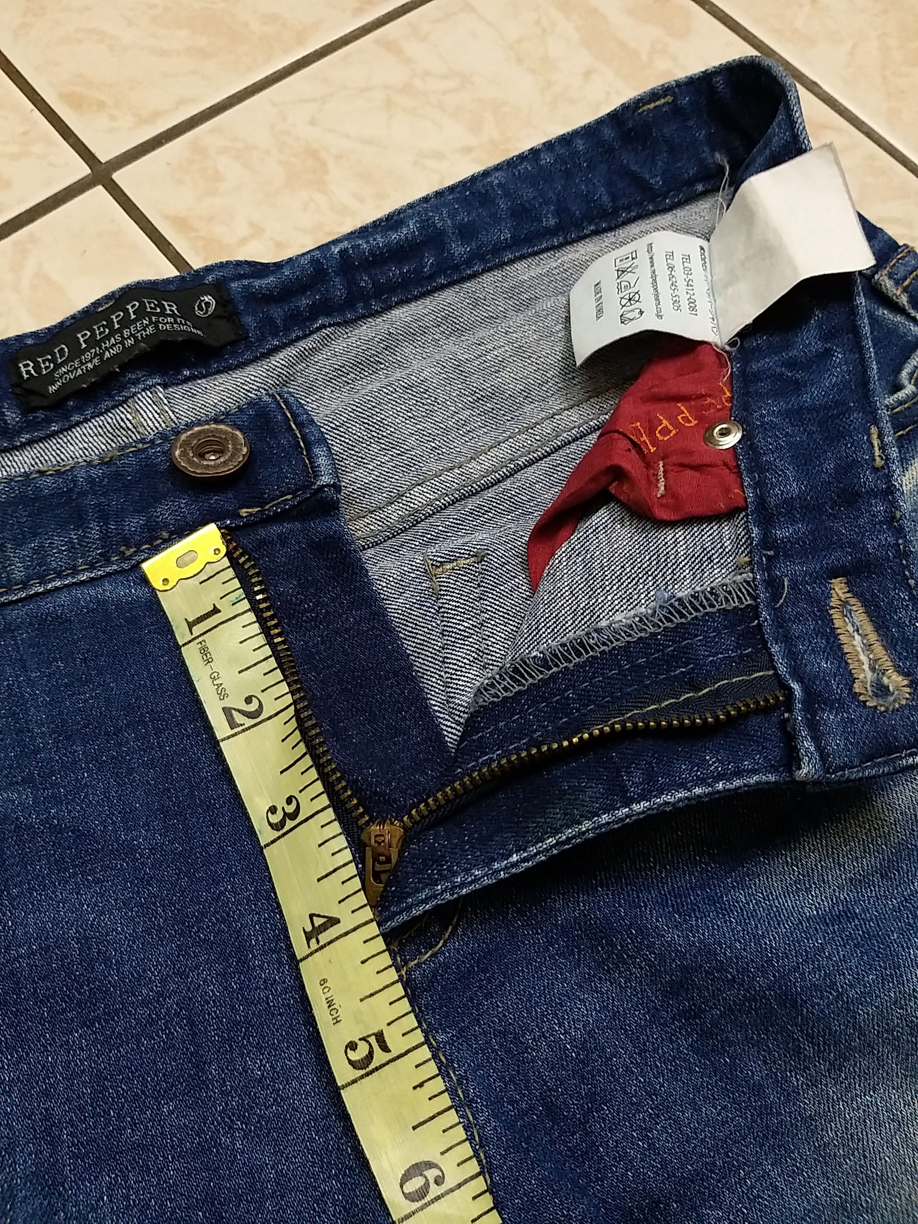 Japanese Brand ARCHIVE JAPANESE CULTURE RED PEPPER SKULL DISTRESSED JEANS Size US 32 / EU 48 - 6 Thumbnail