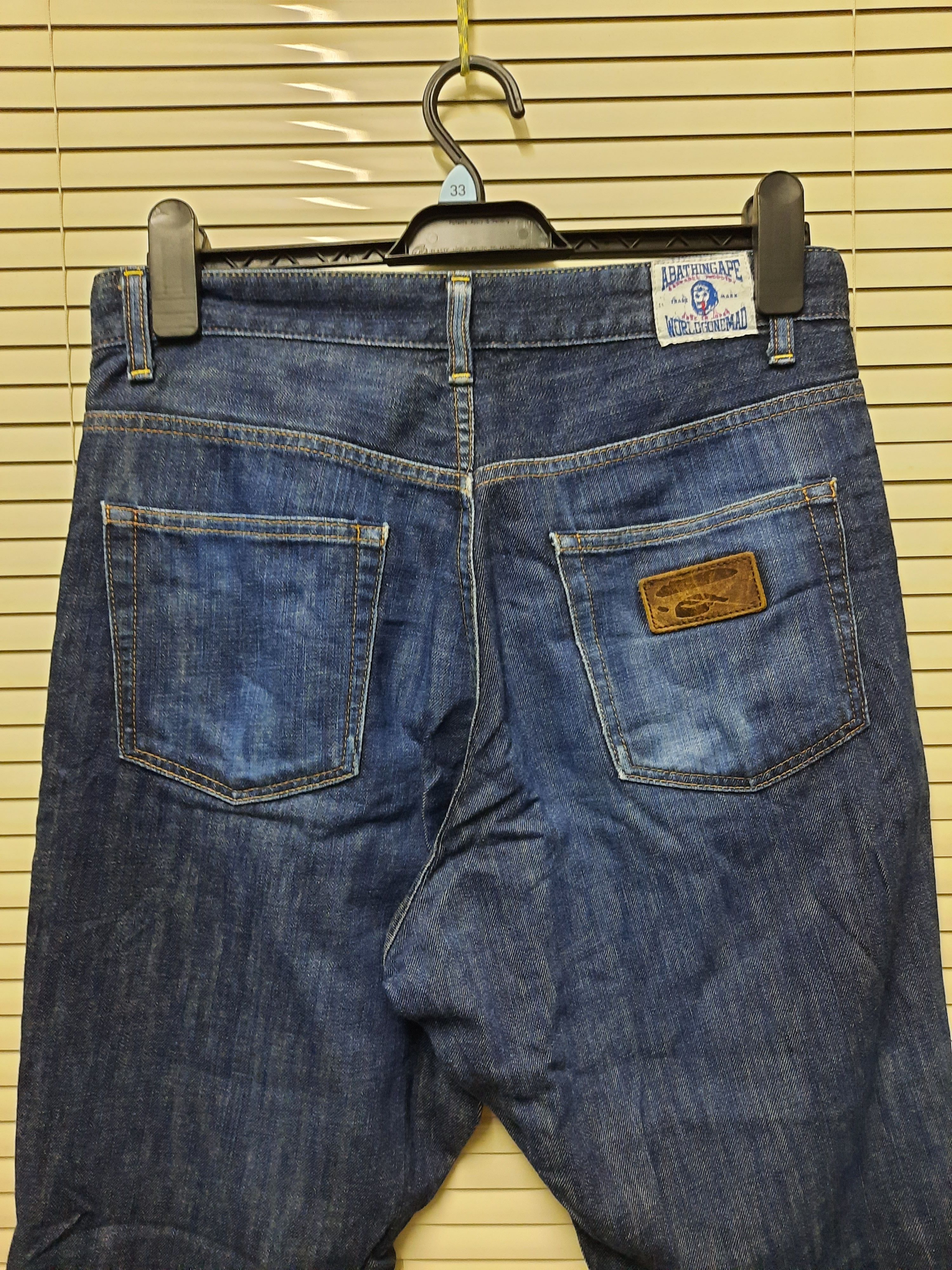 Bape A BATHING APE (BAPE) WORLD GONE MAD BLUE DENIM Size US 31 - 3 Thumbnail