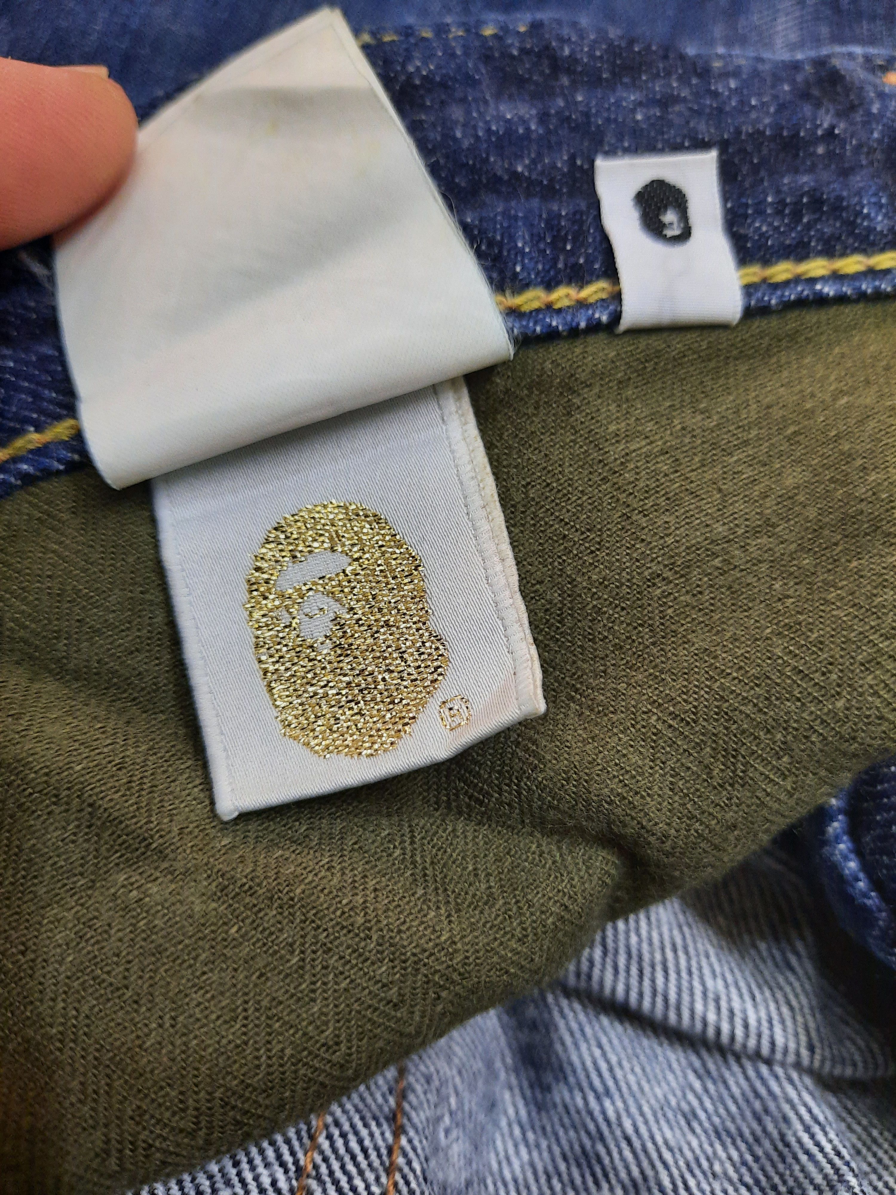Bape A BATHING APE (BAPE) WORLD GONE MAD BLUE DENIM Size US 31 - 16 Thumbnail