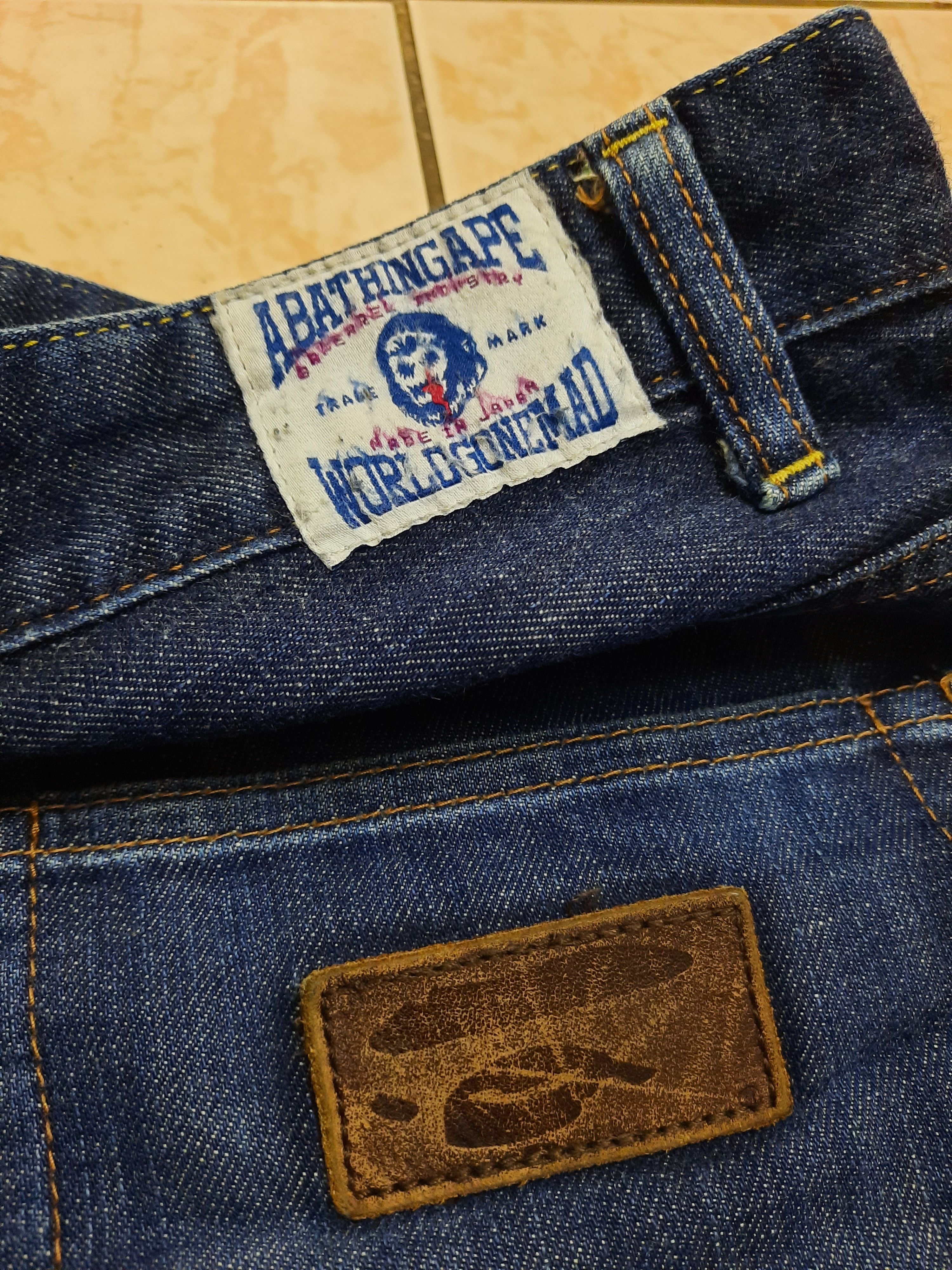 Bape A BATHING APE (BAPE) WORLD GONE MAD BLUE DENIM Size US 31 - 14 Thumbnail