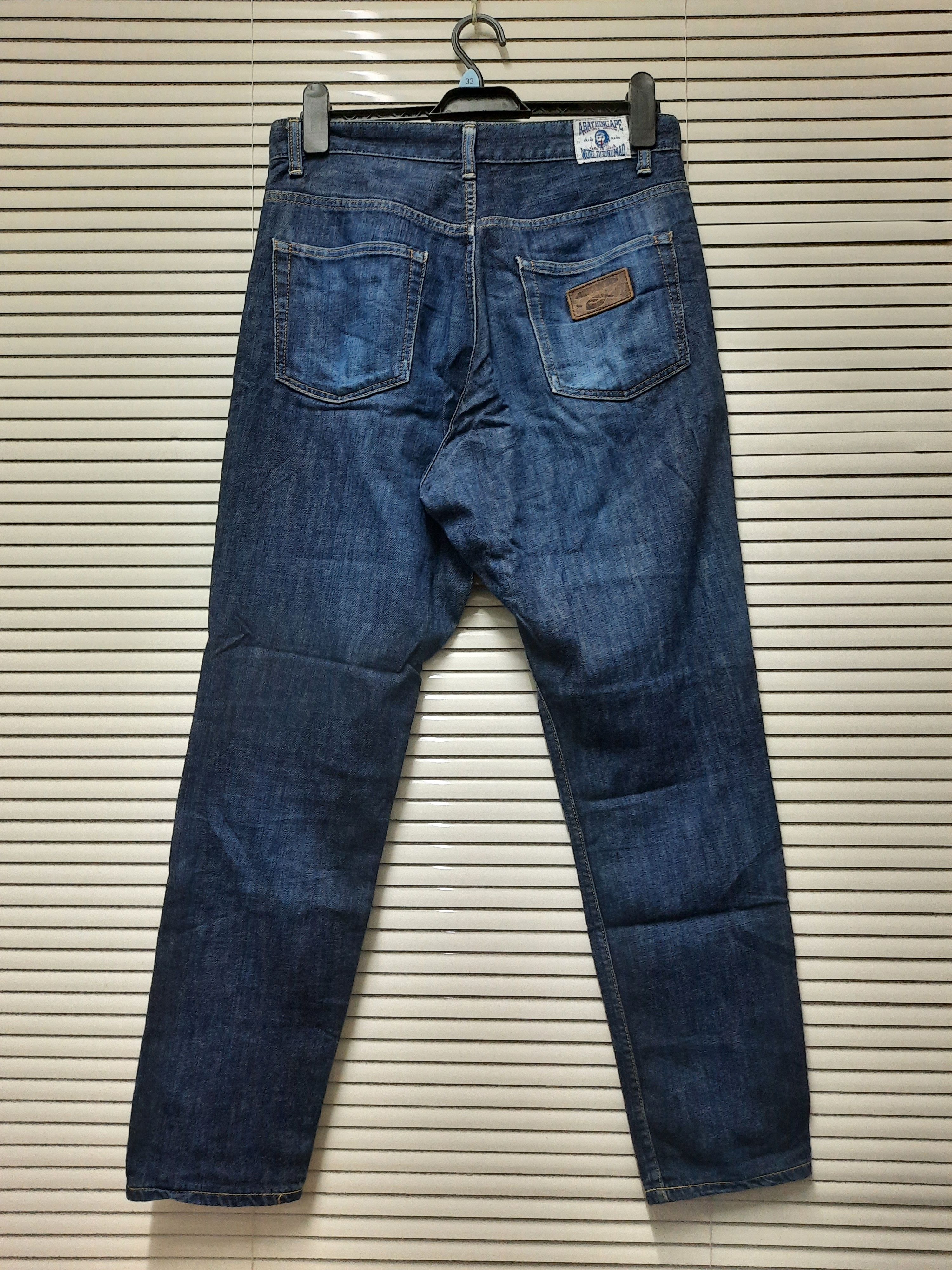 Bape A BATHING APE (BAPE) WORLD GONE MAD BLUE DENIM Size US 31 - 1 Thumbnail
