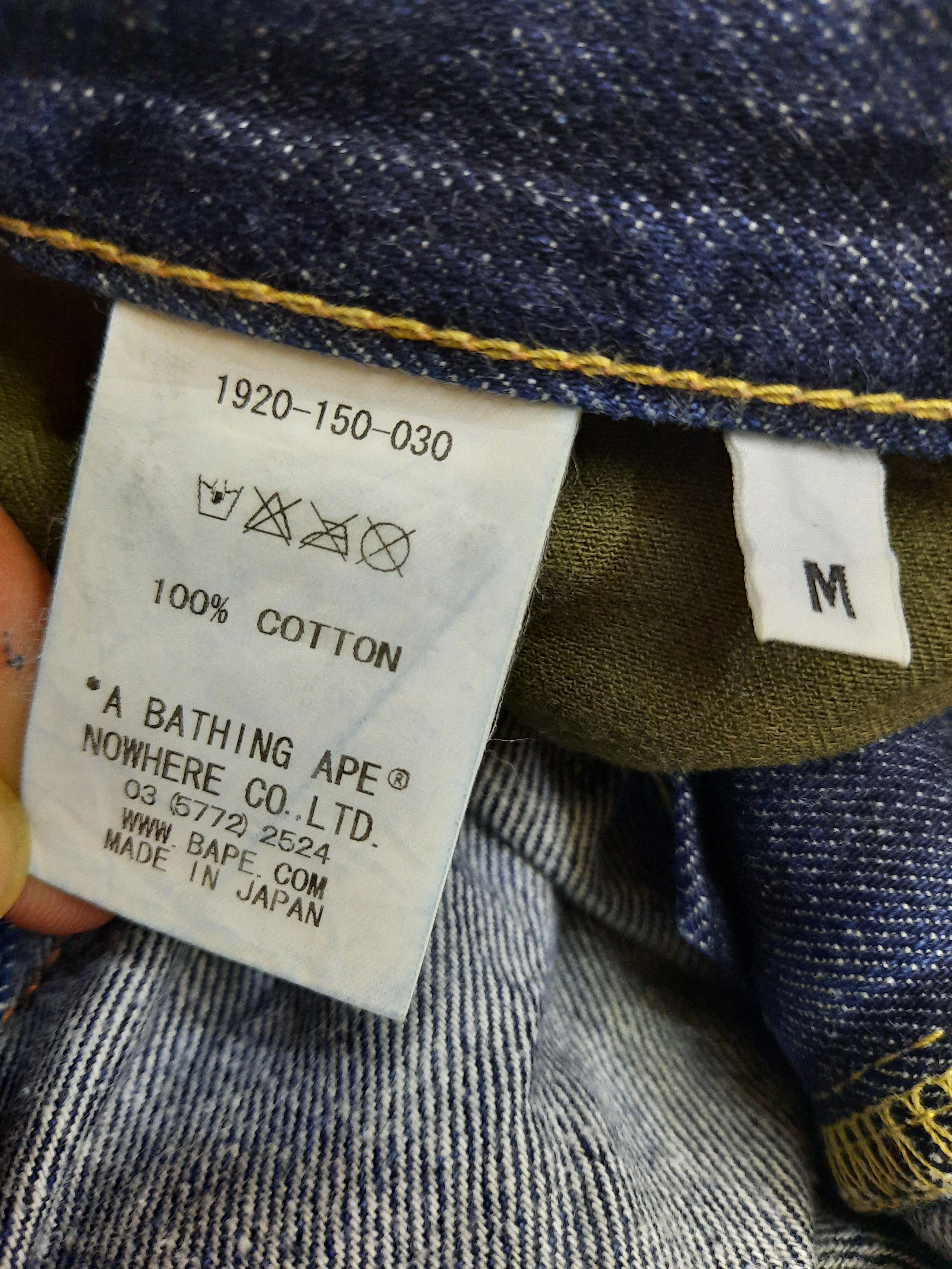 Bape A BATHING APE (BAPE) WORLD GONE MAD BLUE DENIM Size US 31 - 15 Thumbnail