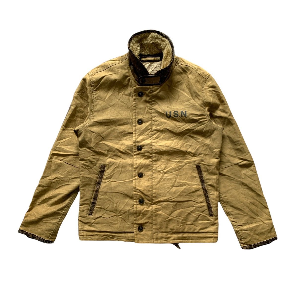 Avirex × Vintage Avirex Houston USN N-1 Military Navy Deck Jacket 