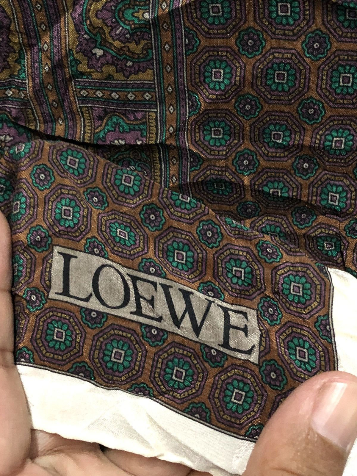 Loewe × Vintage Vintage LOEWE silk scarf Size ONE SIZE - 3 Thumbnail