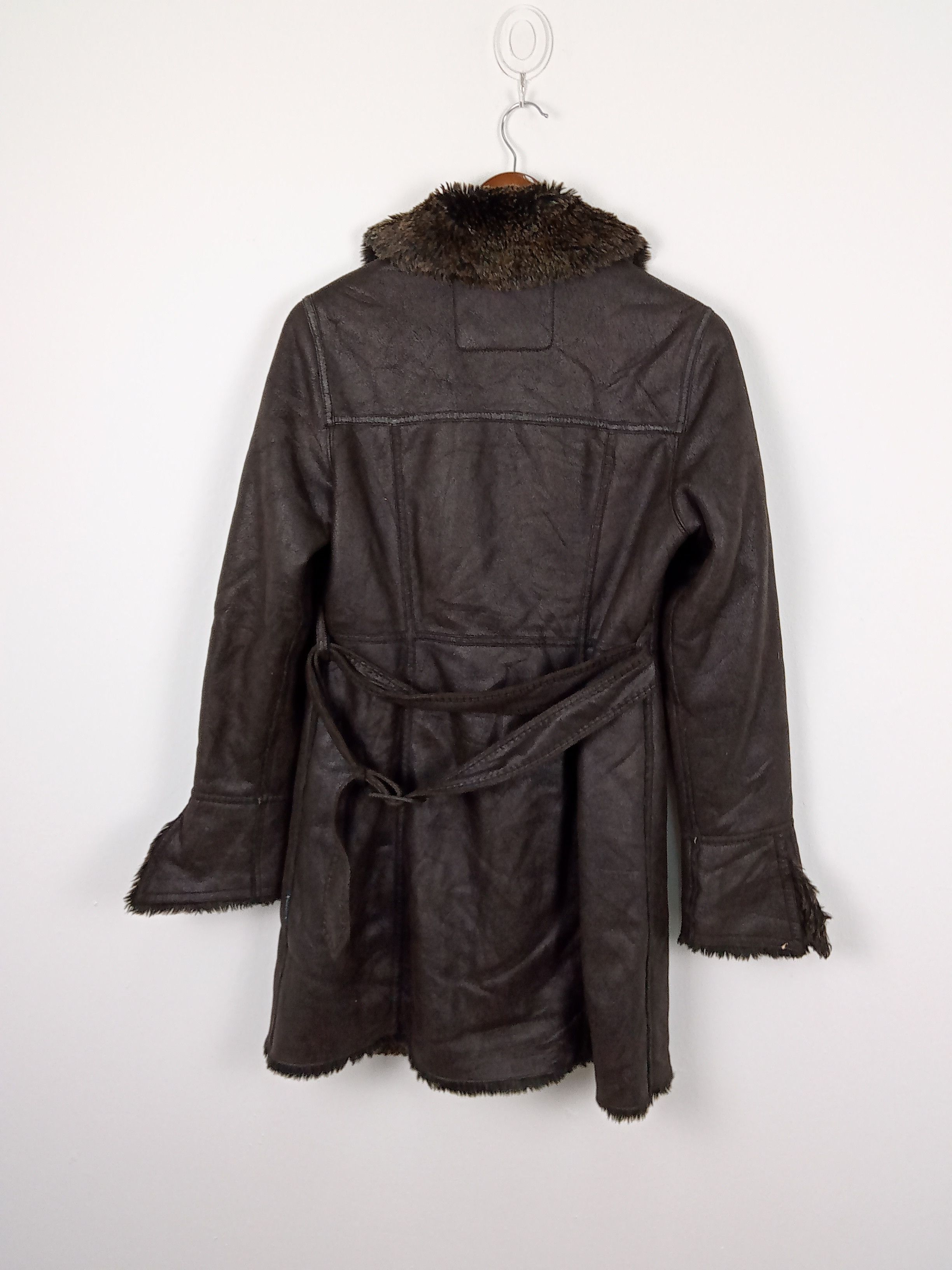 Armani × Emporio Armani Armani Jeans Leather Long Jacket Size US S / EU 44-46 / 1 - 2 Thumbnail