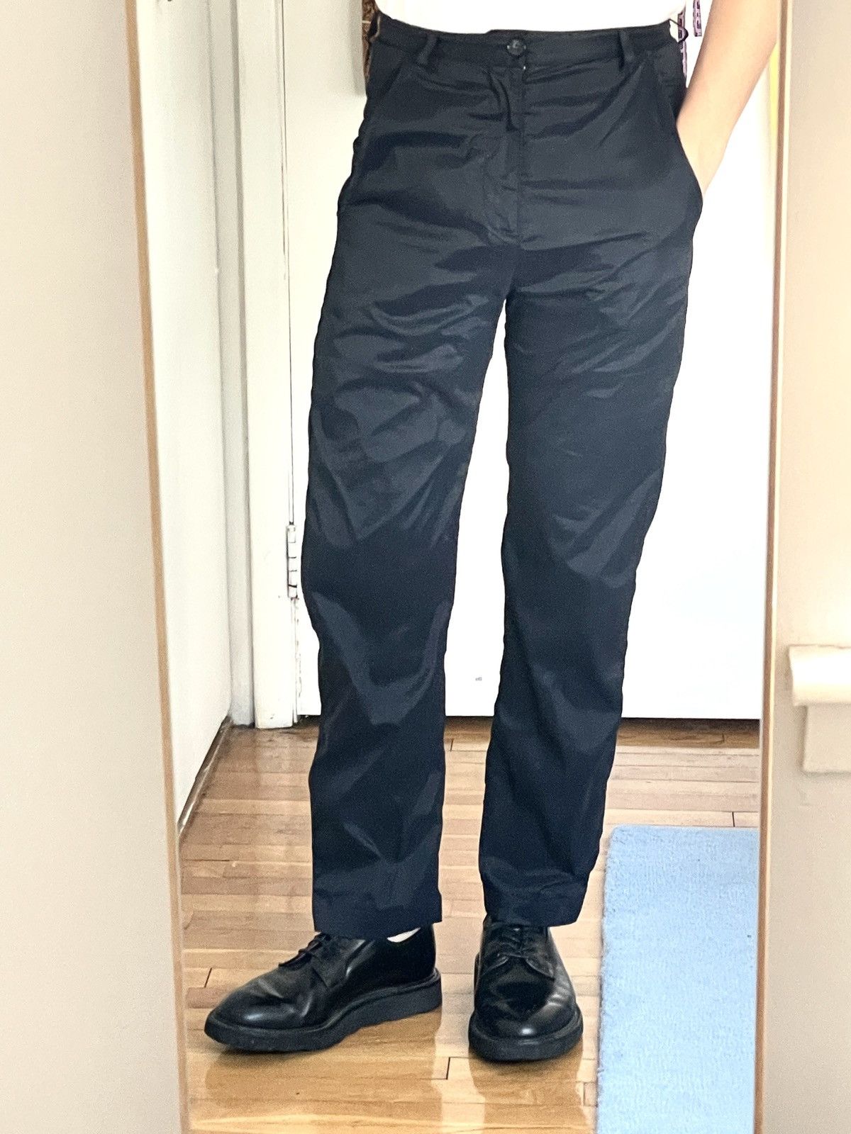 image of Acne Studios Acne Straight Leg Nylon Trouser in Black, Men's (Size 28)