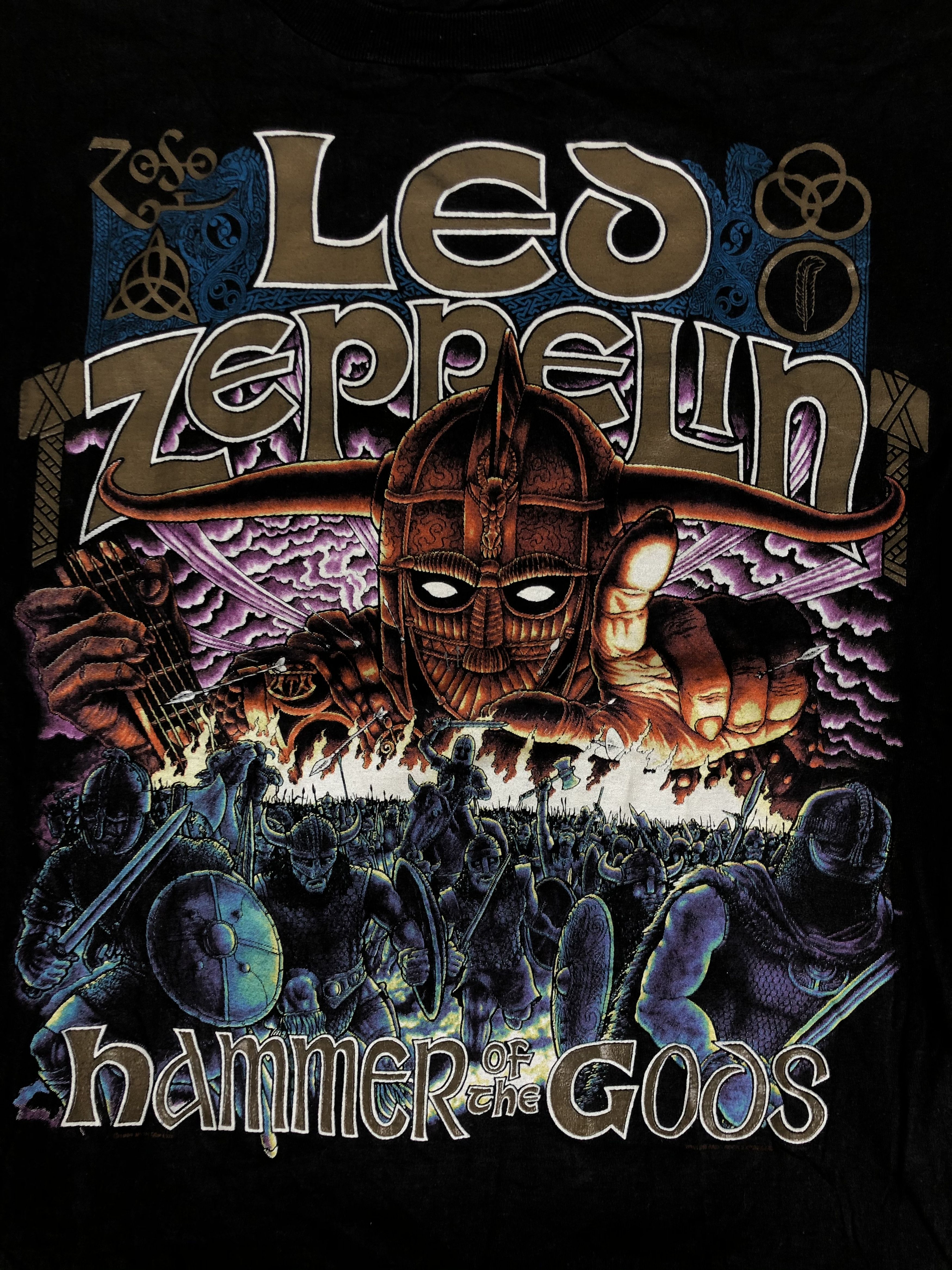 Band Tees Vintage 1990 Led Zeppelin Hammer of the Gods (Guns N' Roses Size US M / EU 48-50 / 2 - 5 Thumbnail