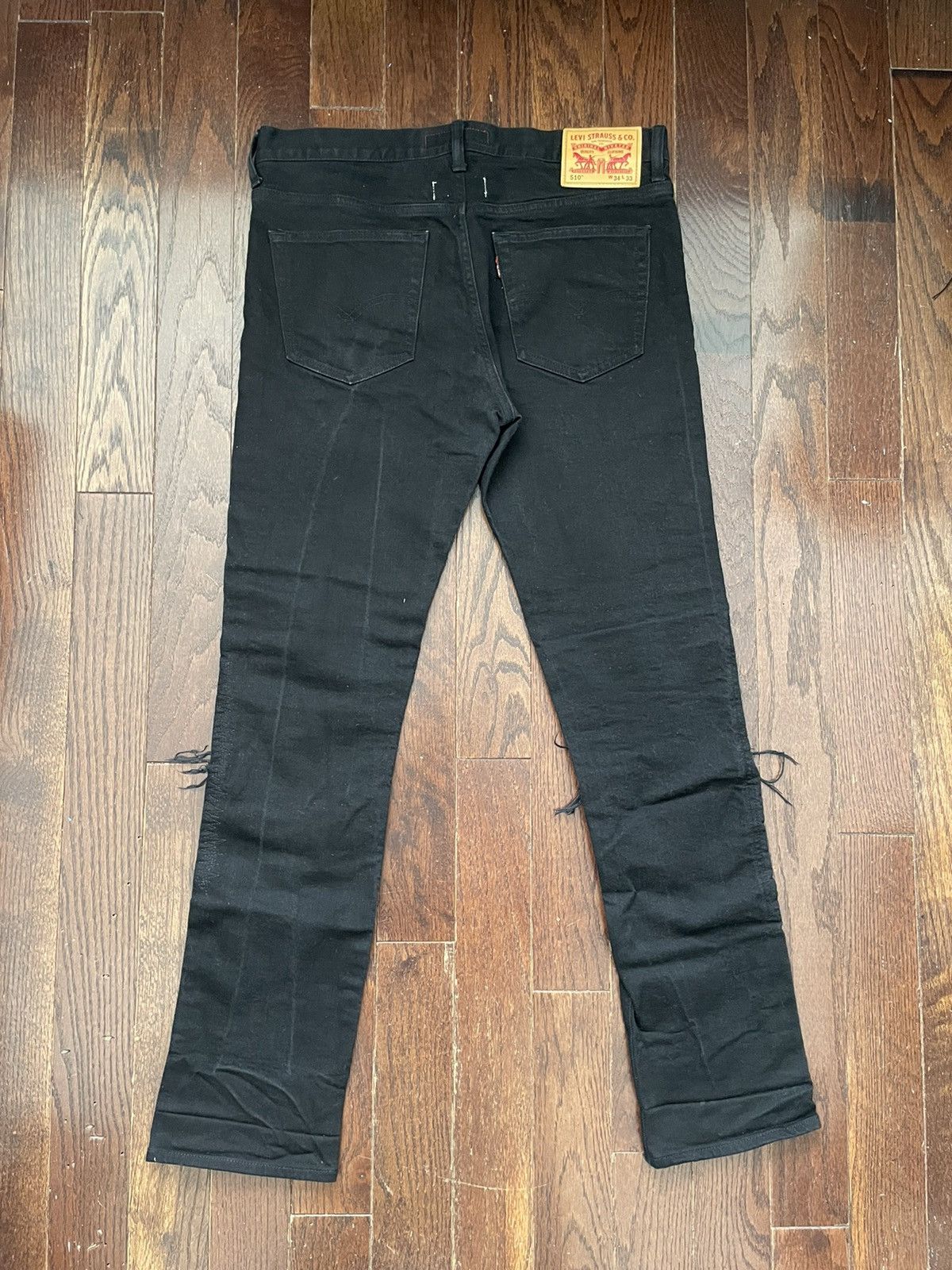 Junya Watanabe × Levi's Junya Watanabe Levi’s Distressed Denim Jeans Black Size US 33 - 2 Thumbnail