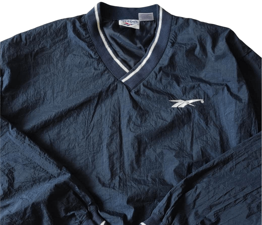 Reebok Vintage Reebok Fullover V-Neck Windbreaker Size US L / EU 52-54 / 3 - 4 Thumbnail