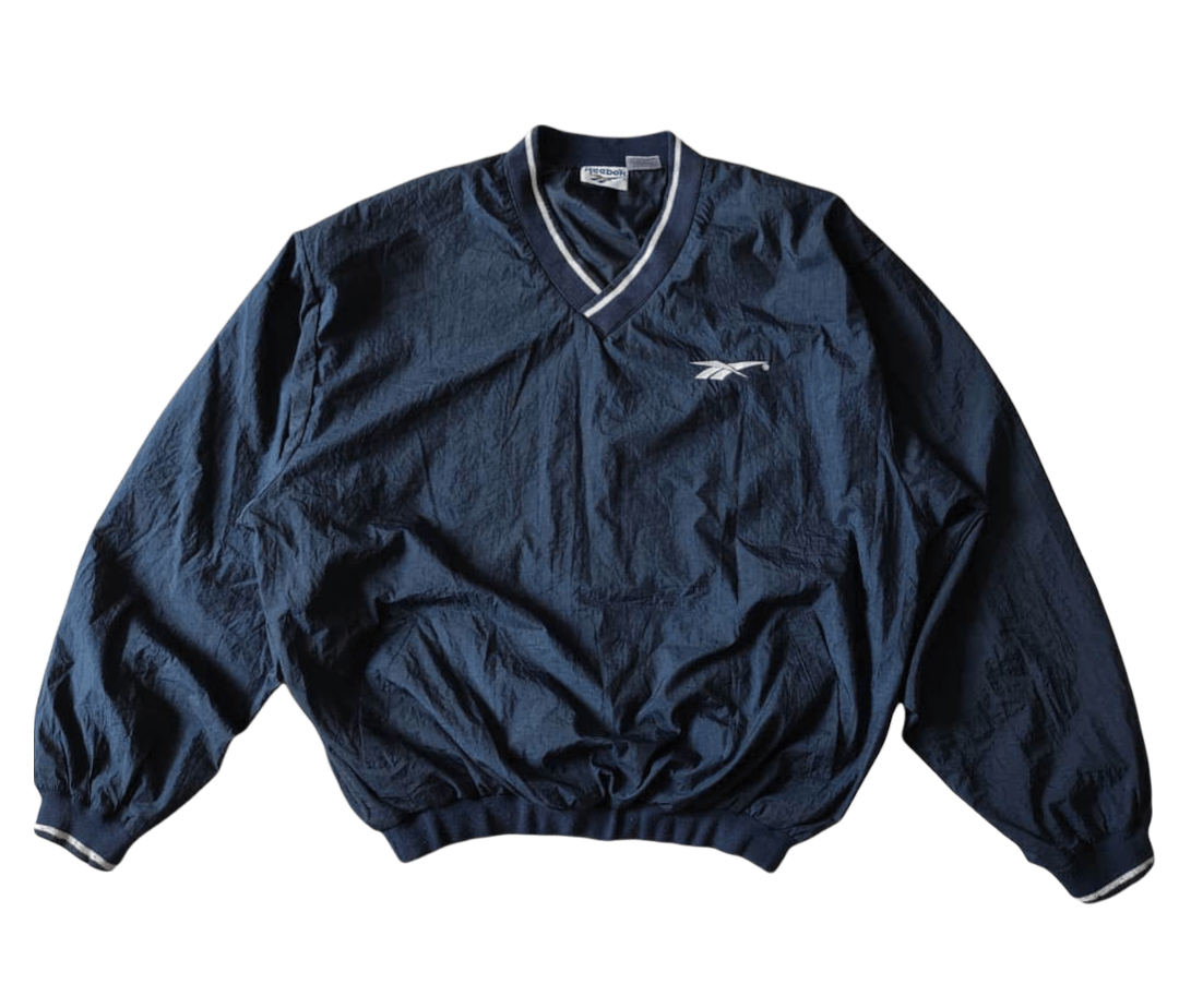 Reebok Vintage Reebok Fullover V-Neck Windbreaker Size US L / EU 52-54 / 3 - 2 Thumbnail