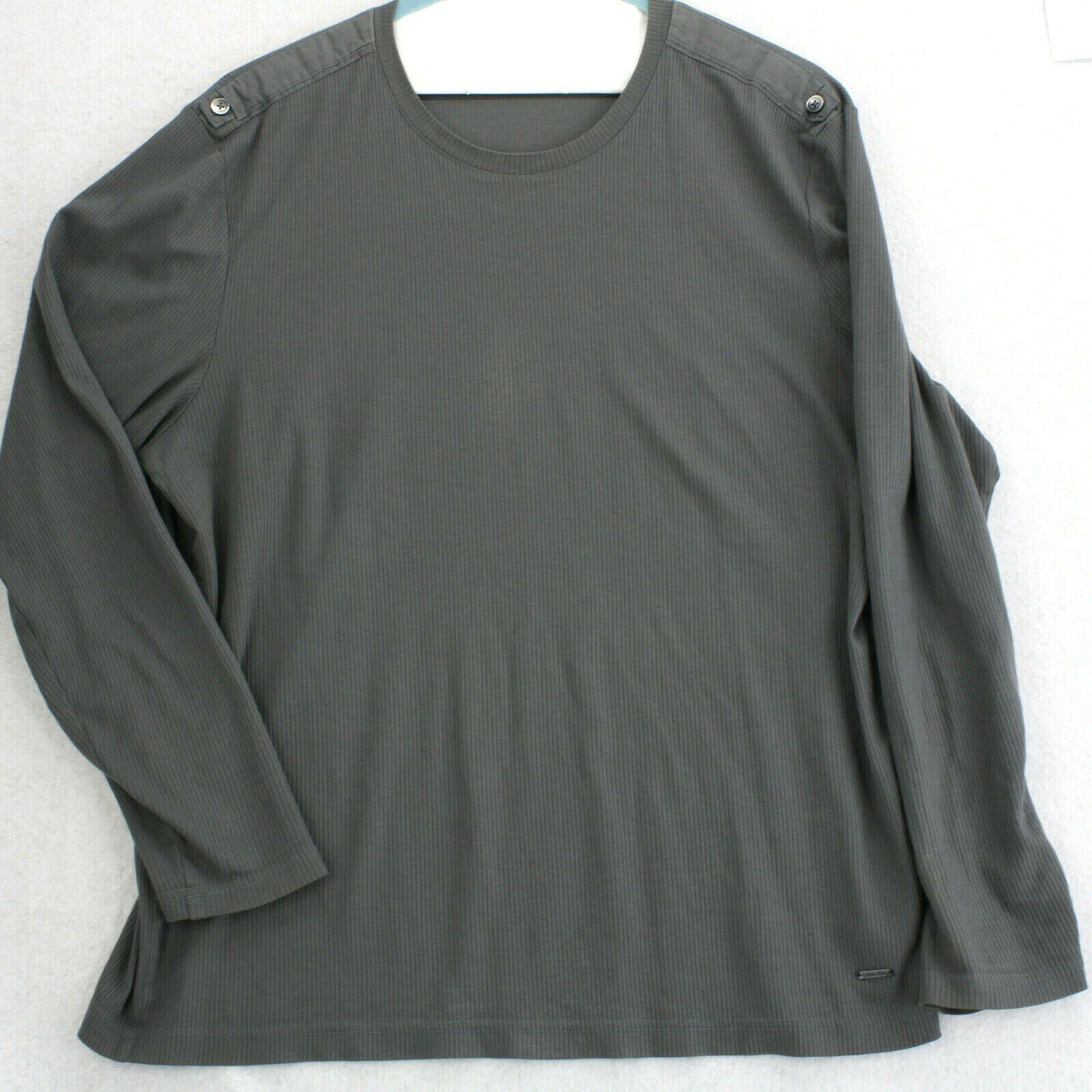 Calvin Klein Vtg CALVIN KLEIN Body Fit Coupe Cintree Accent Epaulet L/S ...