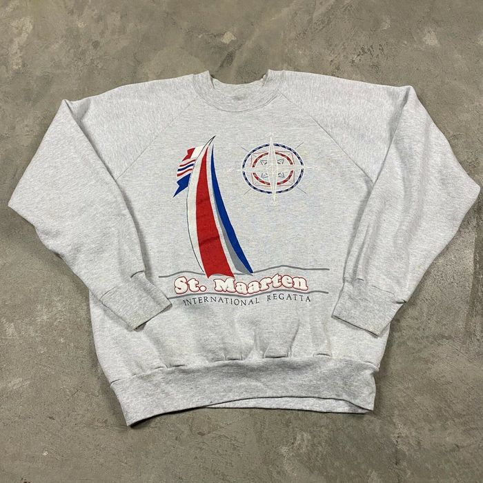 Vintage REGATTA ST. MAARTEN 90s VTG RAGLAN Sweatshirt L 80s Sailing ...