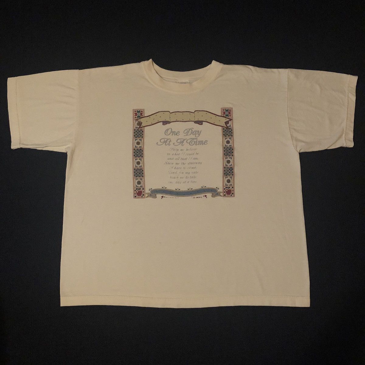 Vintage Vintage 90s Jesus Christ One Day At A Time Bible Logo Tee Size US XXL / EU 58 / 5 - 3 Thumbnail