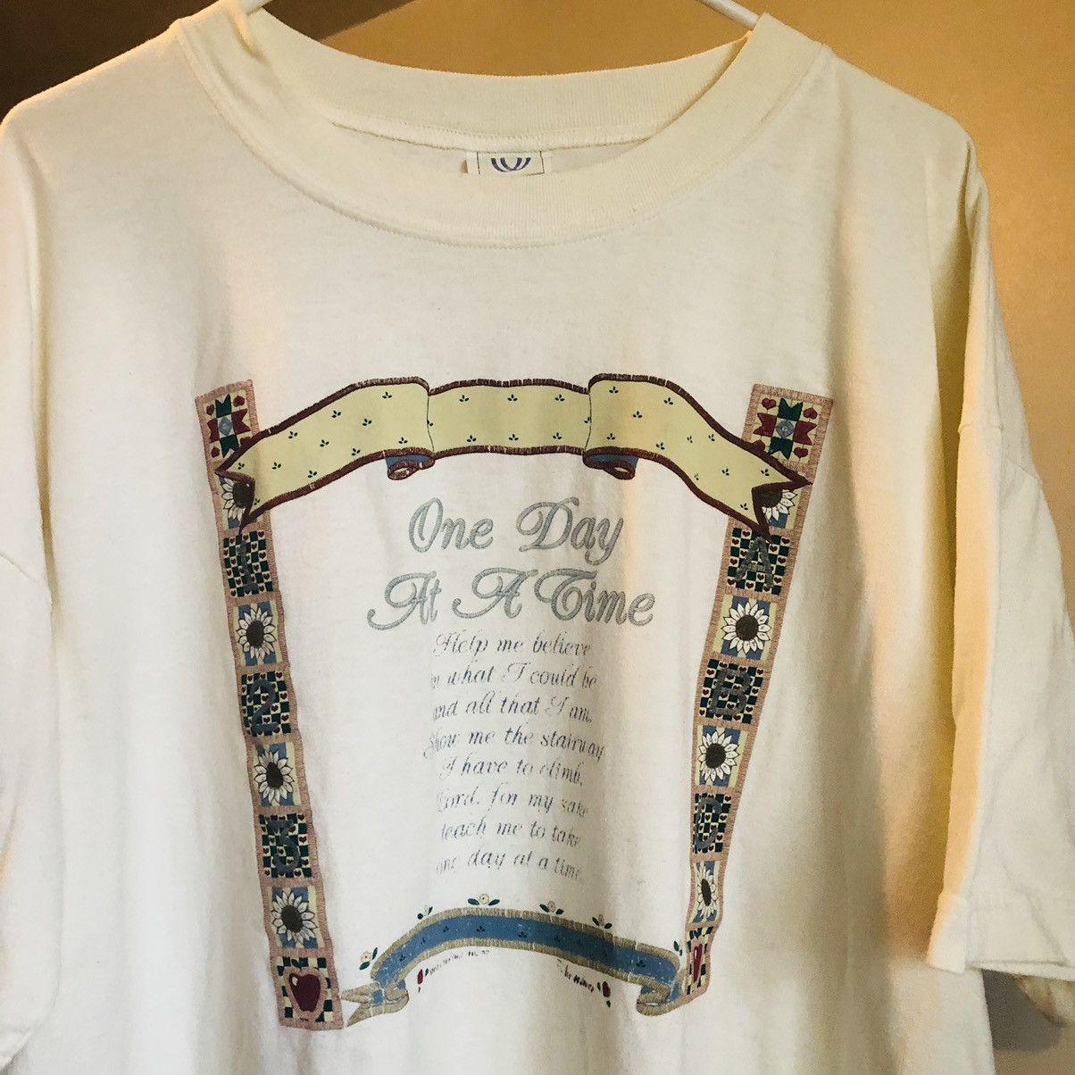 Vintage Vintage 90s Jesus Christ One Day At A Time Bible Logo Tee Size US XXL / EU 58 / 5 - 1 Thumbnail