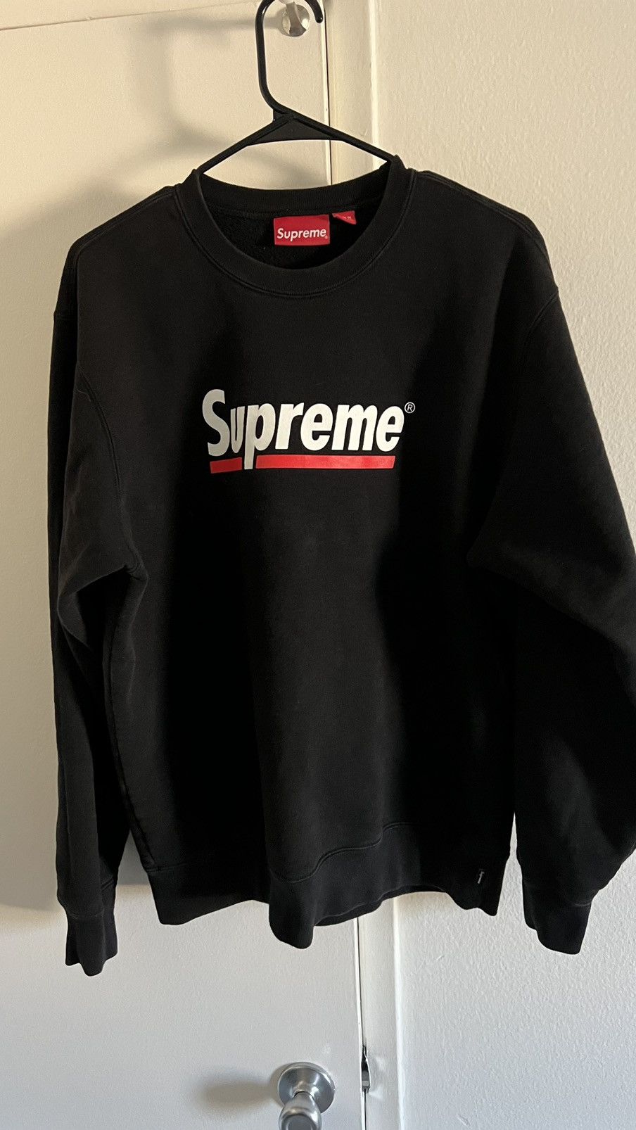 Supreme Supreme Underline Crewneck Black L | Grailed