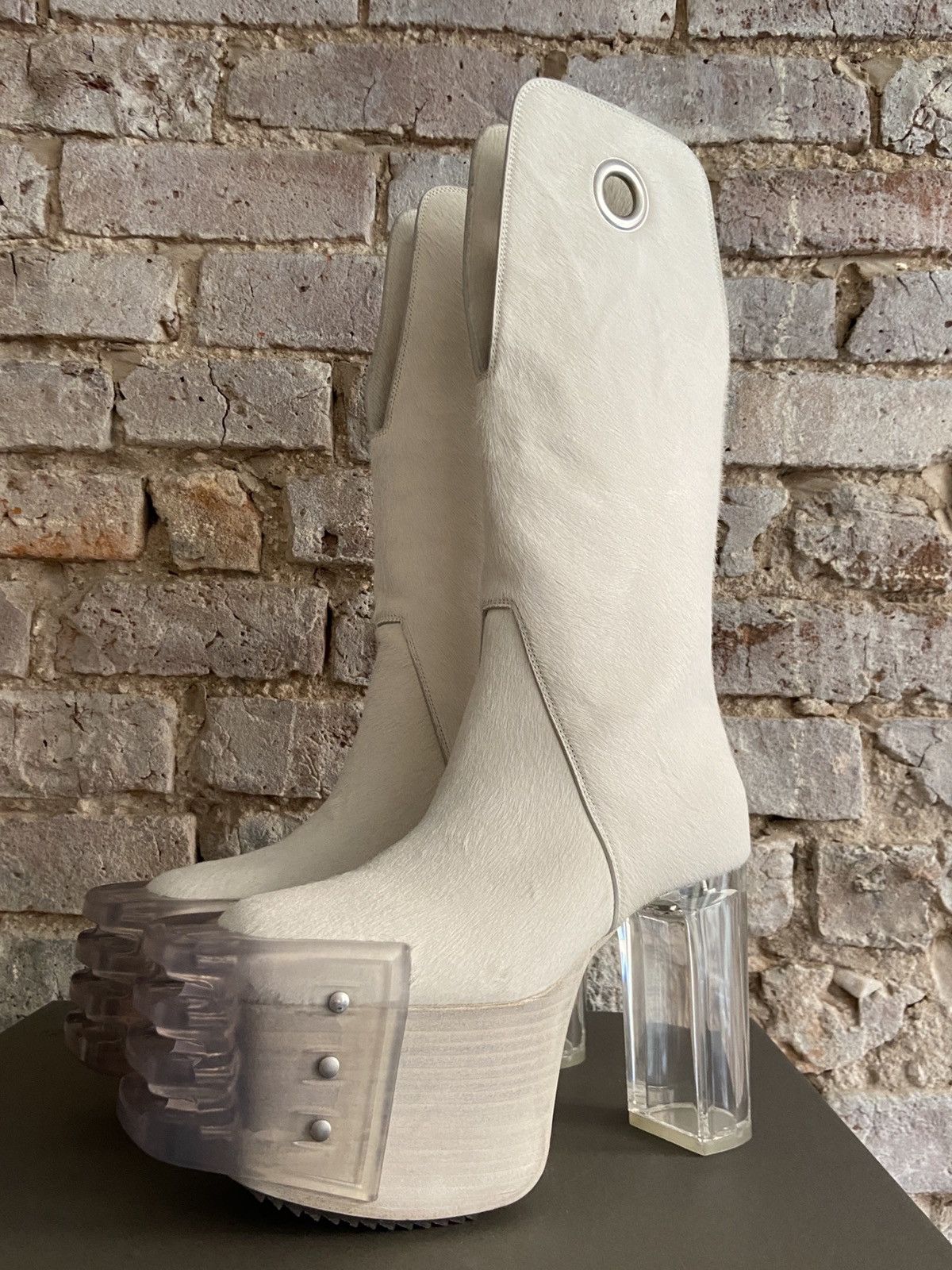 Rick Owens × Rick Owens Drkshdw Rick Owens Pony hair kiss heels