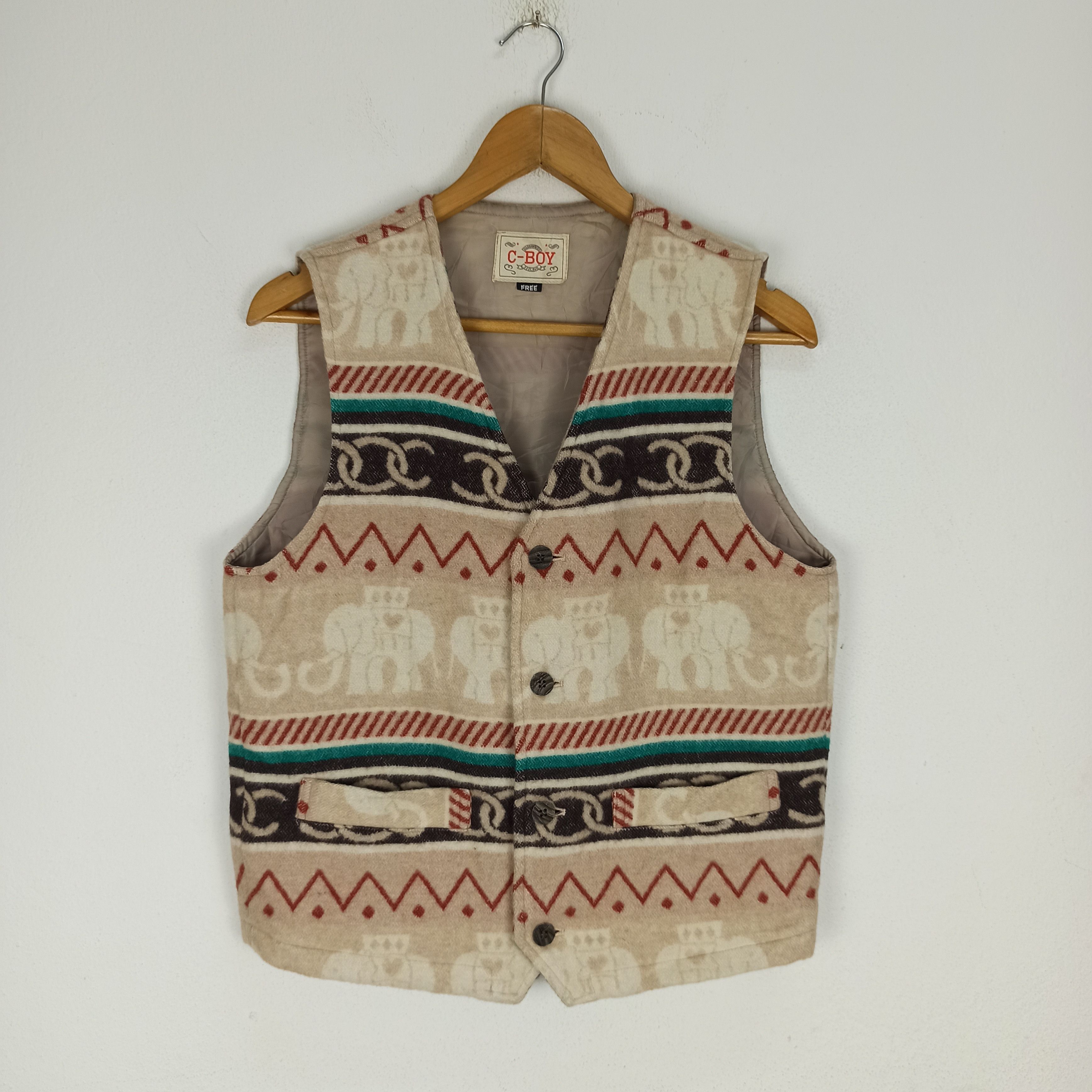 Japanese Brand Vintage Japanese Brand Vest Wool Elephant Design From Japan Size US M / EU 48-50 / 2 - 1 Thumbnail