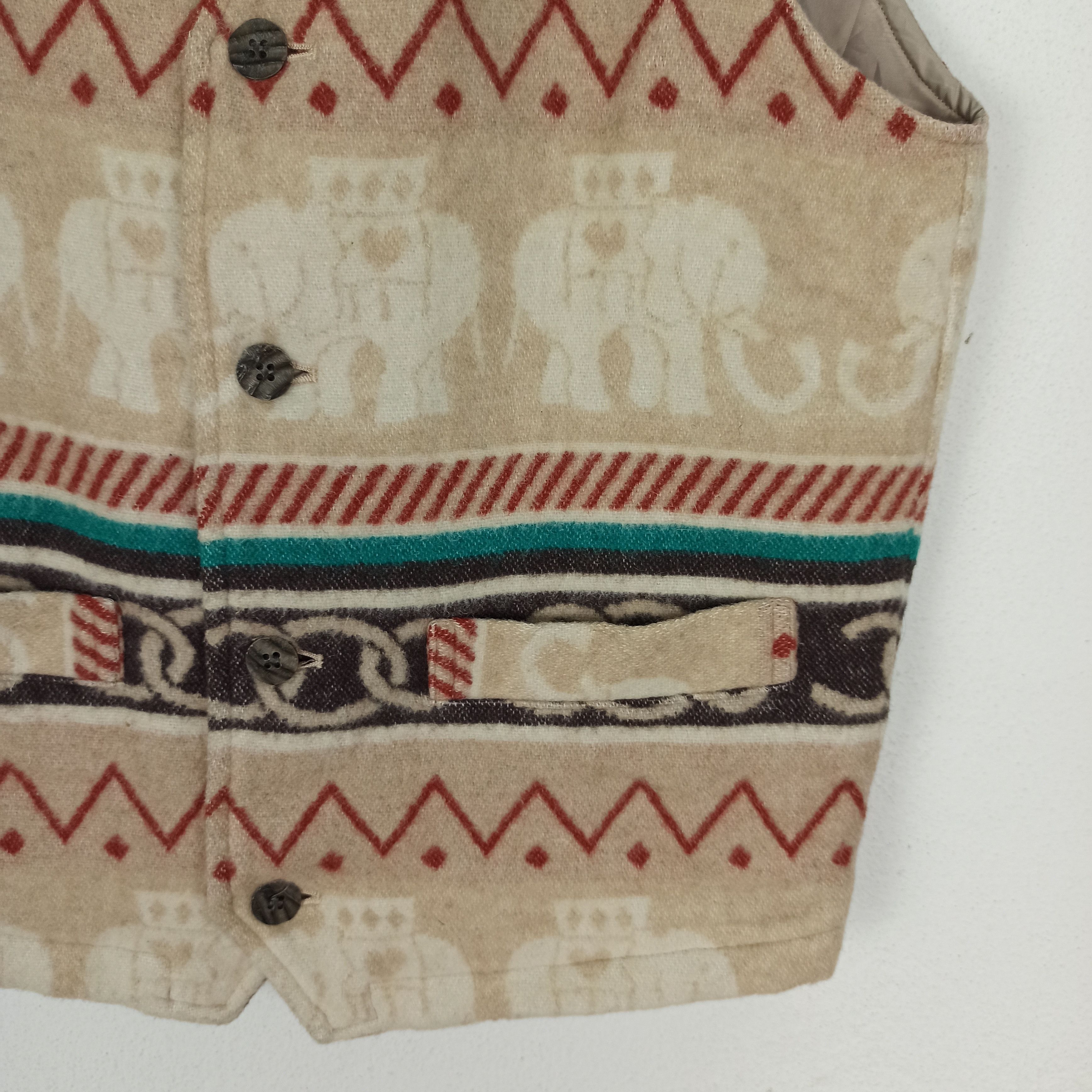 Japanese Brand Vintage Japanese Brand Vest Wool Elephant Design From Japan Size US M / EU 48-50 / 2 - 2 Thumbnail