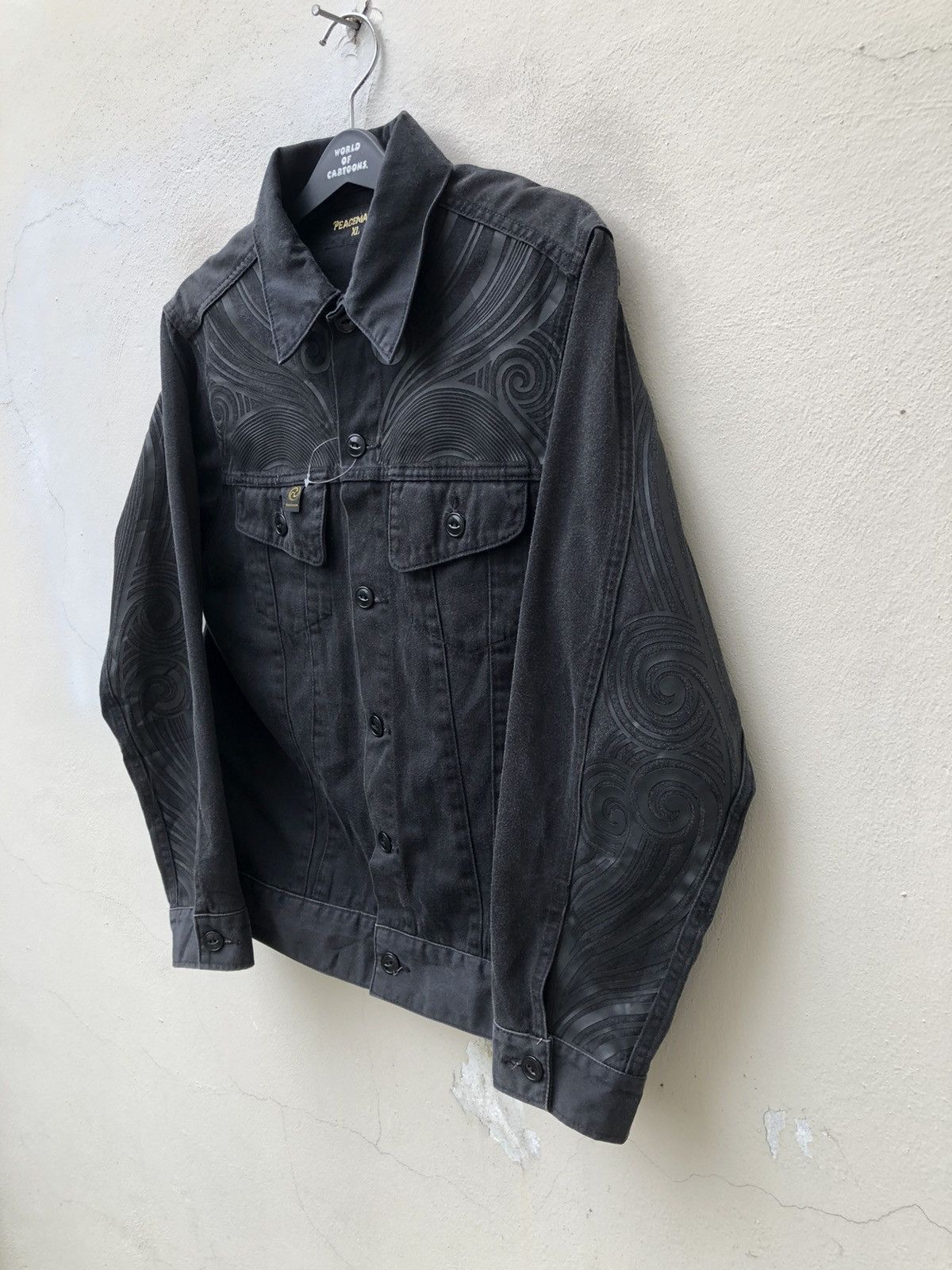 The Viridi-anne 90s Peacemaker Japan Ethnic Tribe Faded Black Trucker Jacket Size US L / EU 52-54 / 3 - 8 Thumbnail