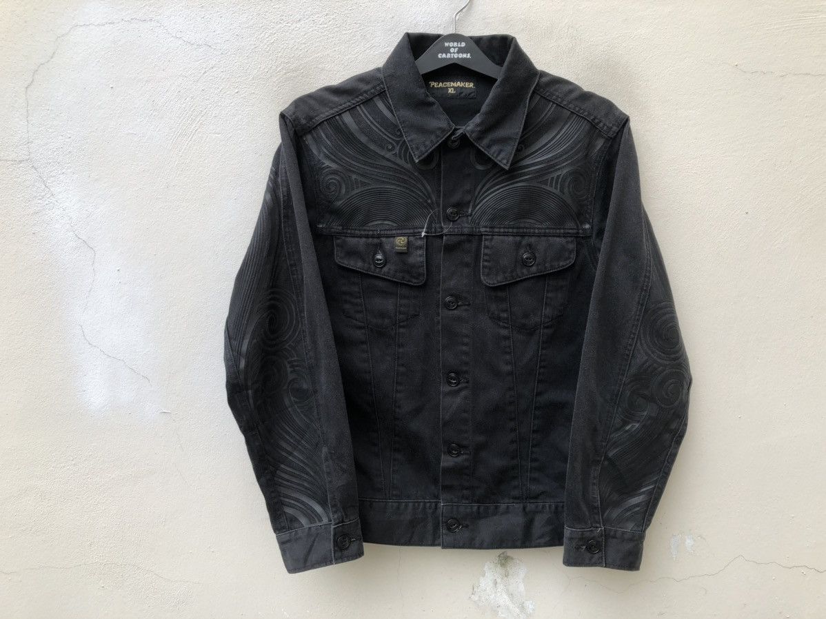 The Viridi-anne 90s Peacemaker Japan Ethnic Tribe Faded Black Trucker Jacket Size US L / EU 52-54 / 3 - 6 Thumbnail