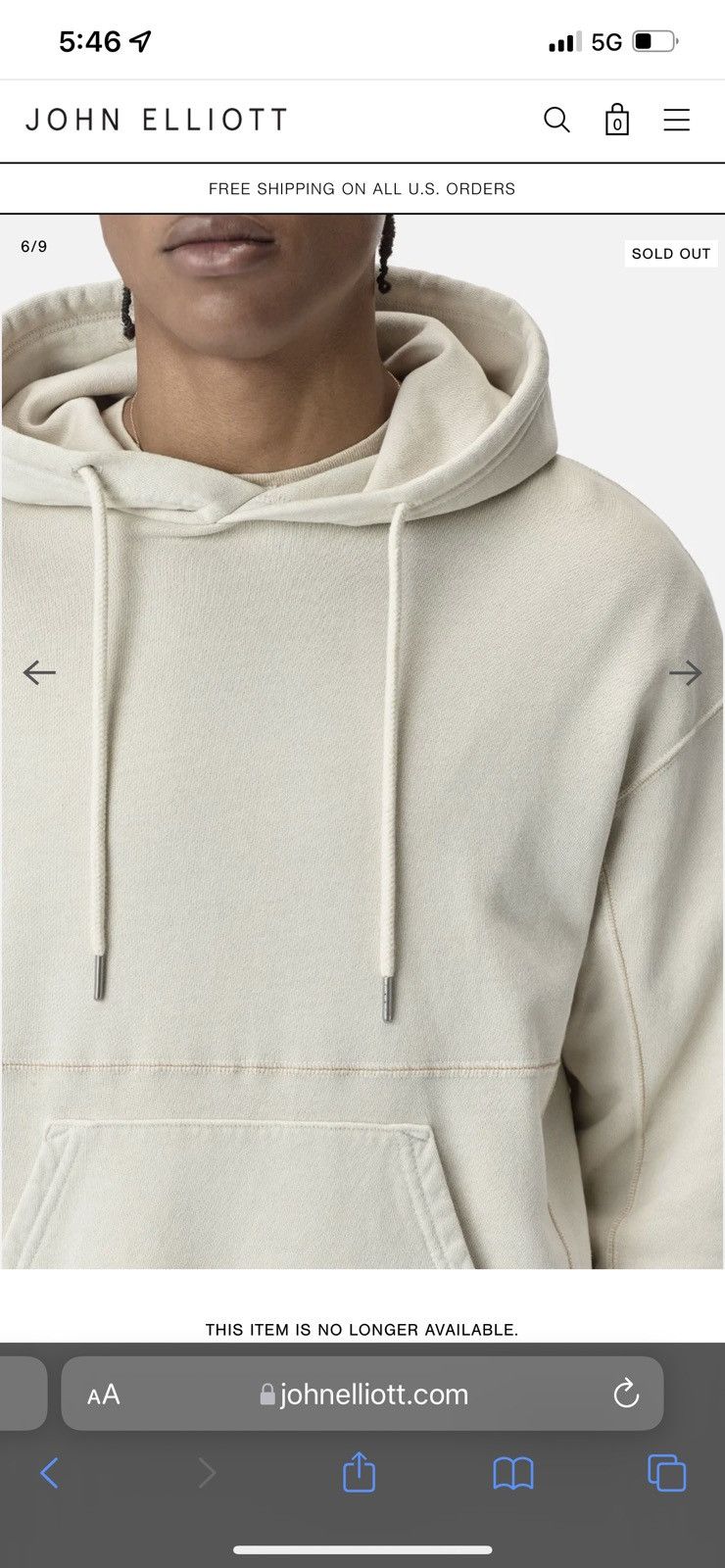 John Elliott John Elliott Loose stitch Beach Hoodie Dune Size US L / EU 52-54 / 3 - 5 Thumbnail