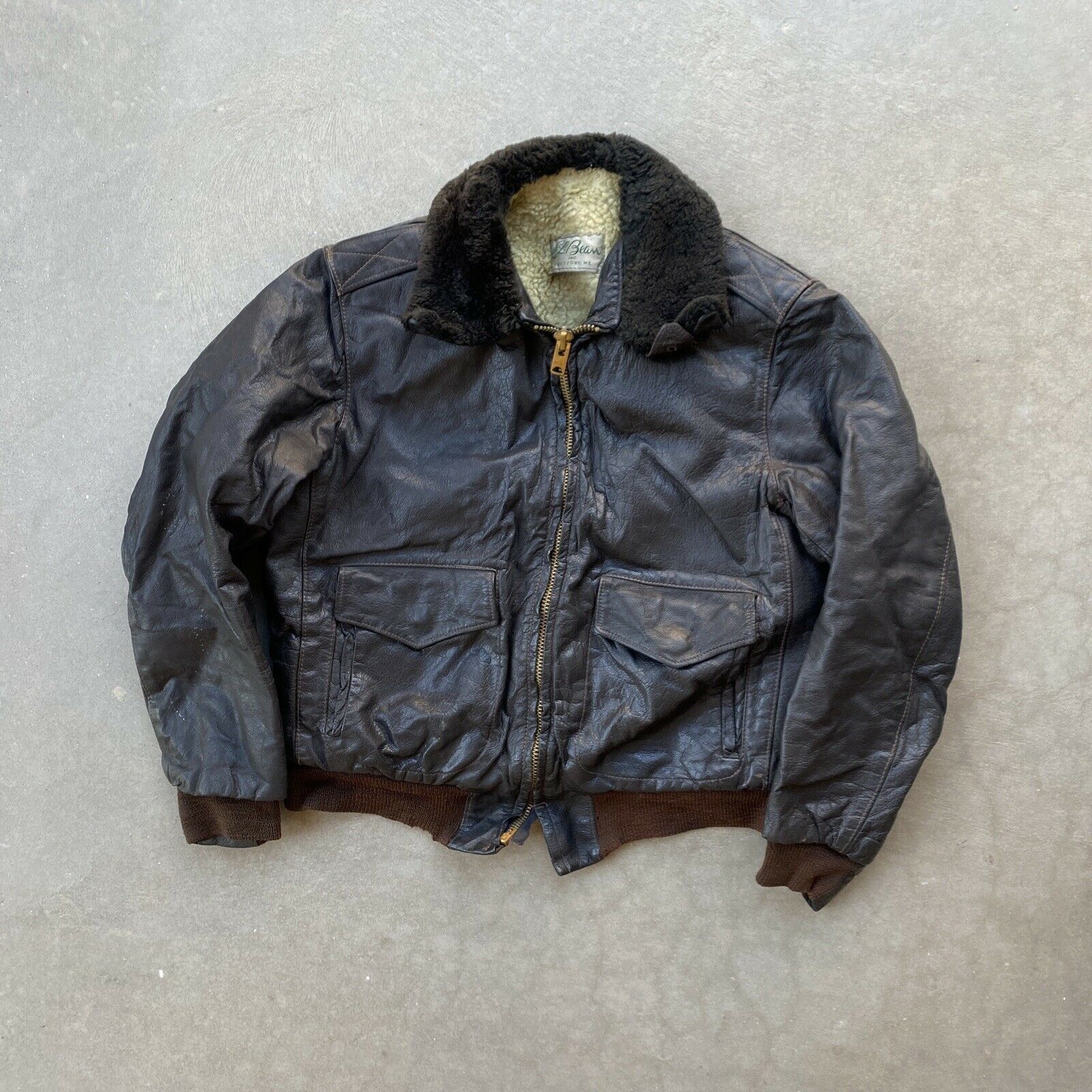 Vintage Vintage LL Bean Bomber Jacket Flight USA Mens Leather Grailed