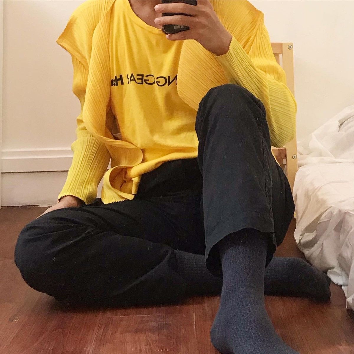 Issey Miyake *FINAL DROP* issey miyake pleats please yellow cardigan Size US S / EU 44-46 / 1 - 2 Thumbnail