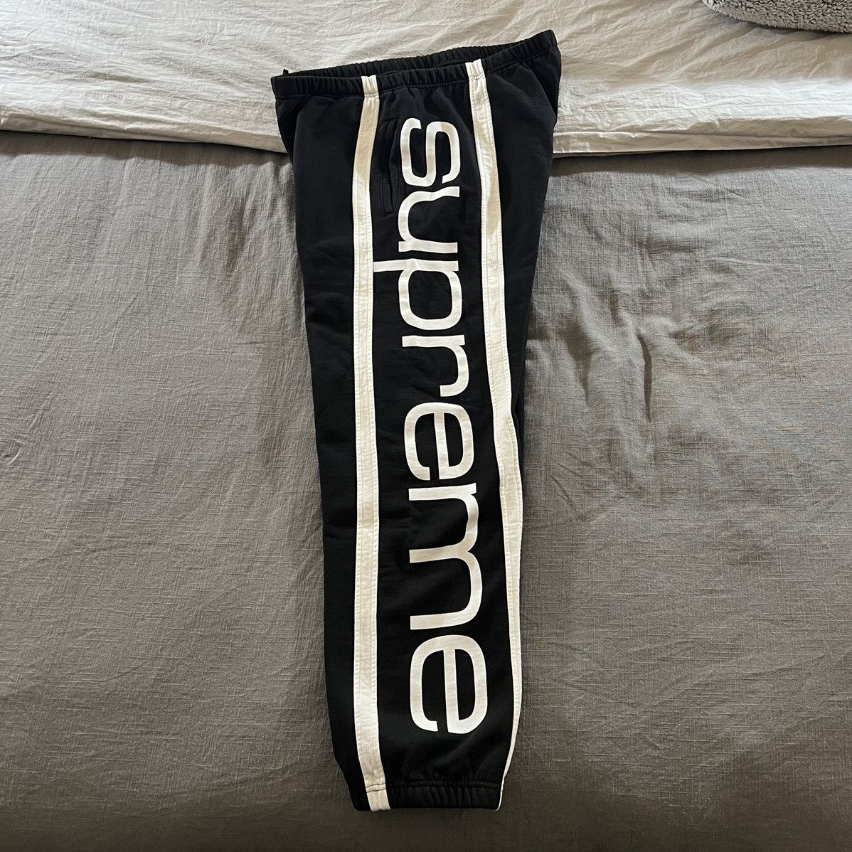 Supreme Supreme Big Logo Paneled Sweatpants Black White FW 2020