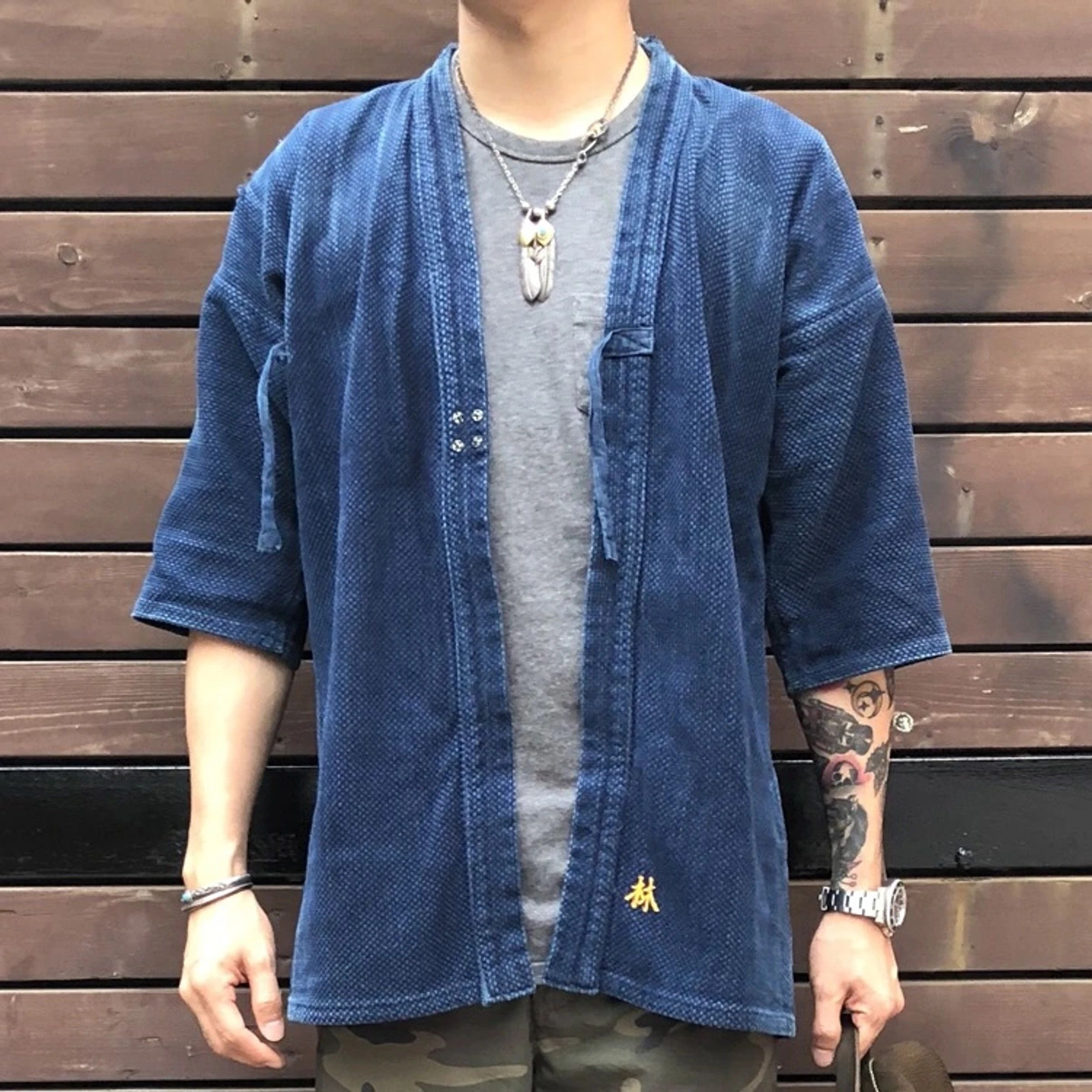 Japanese Brand Vintage Kimono Indigo Kendo Japanese Style Size US M / EU 48-50 / 2 - 1 Thumbnail