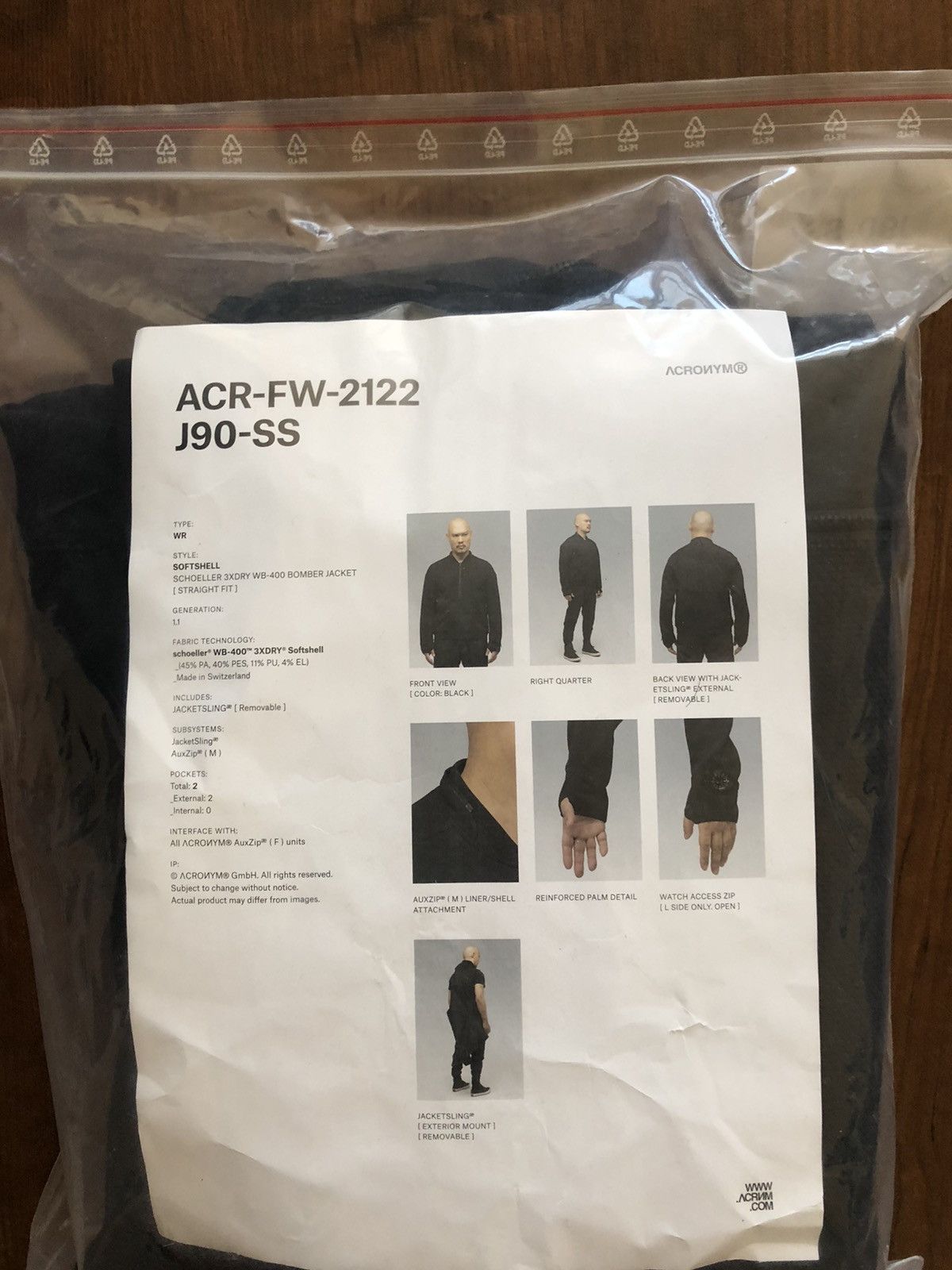 Acronym Acronym Schoeller 3XDRY WB-400 Bomber Jacket Size US L / EU 52-54 / 3 - 19 Thumbnail