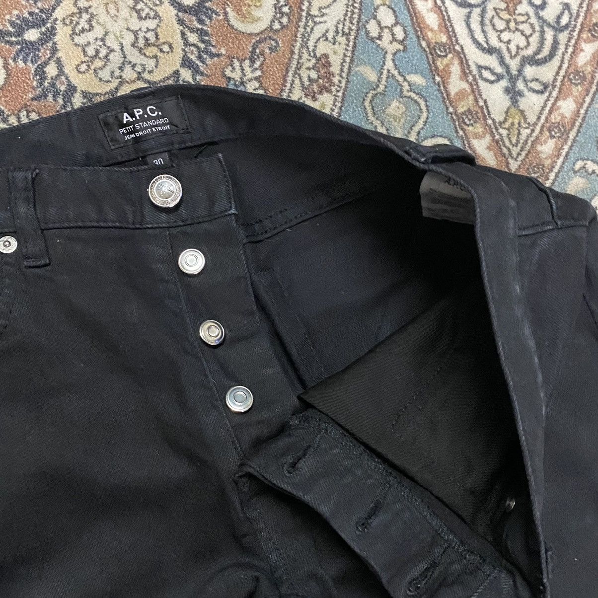 A.P.C. APC Petit Standard Jean Droit Etroid Black Skinny Size US 30 / EU 46 - 8 Thumbnail