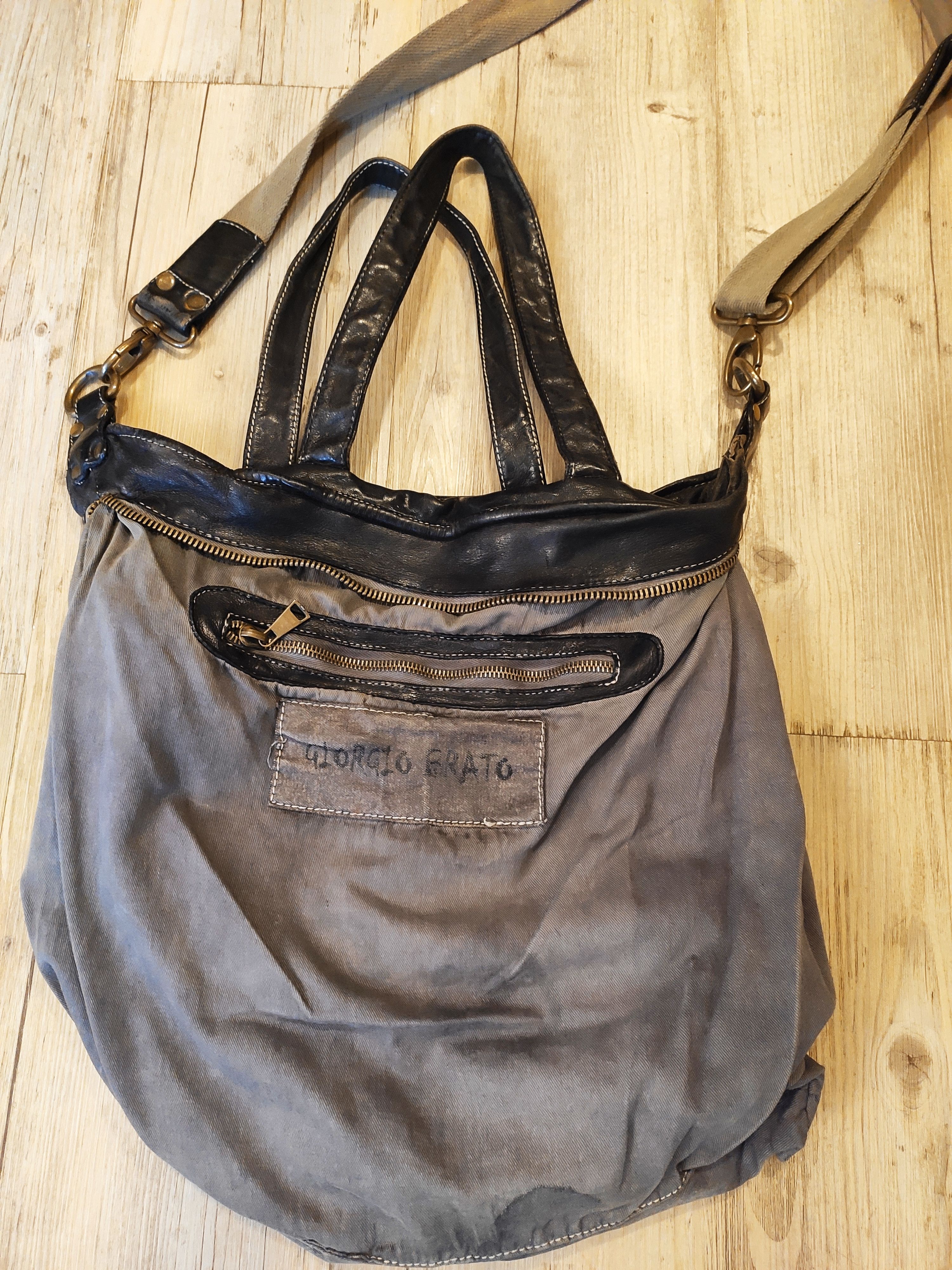 Giorgio Brato Big washed leather crossbody bag.Like Rick Owens or GUIDI Size ONE SIZE - 4 Thumbnail