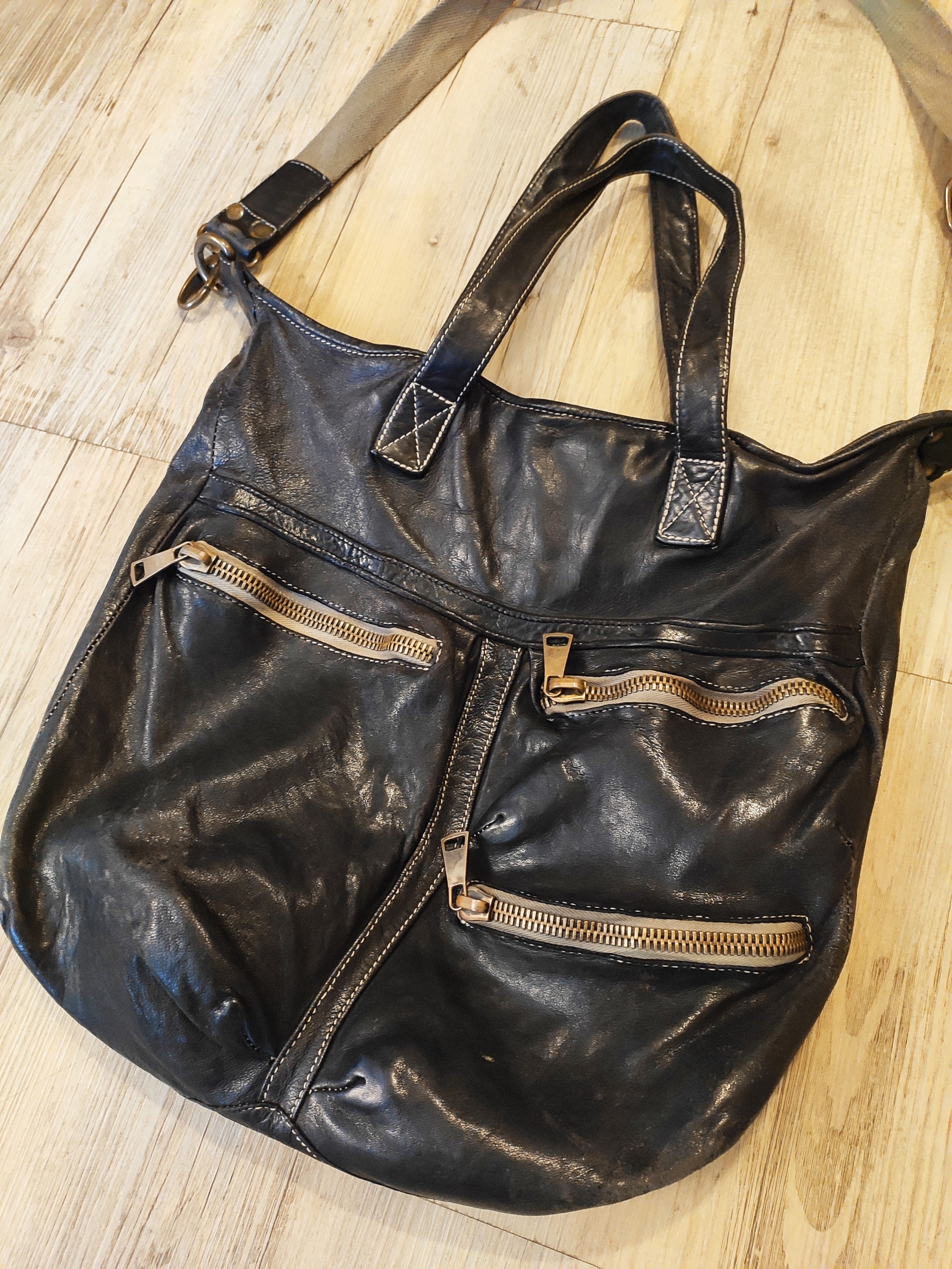 Giorgio Brato Big washed leather crossbody bag.Like Rick Owens or GUIDI Size ONE SIZE - 2 Thumbnail