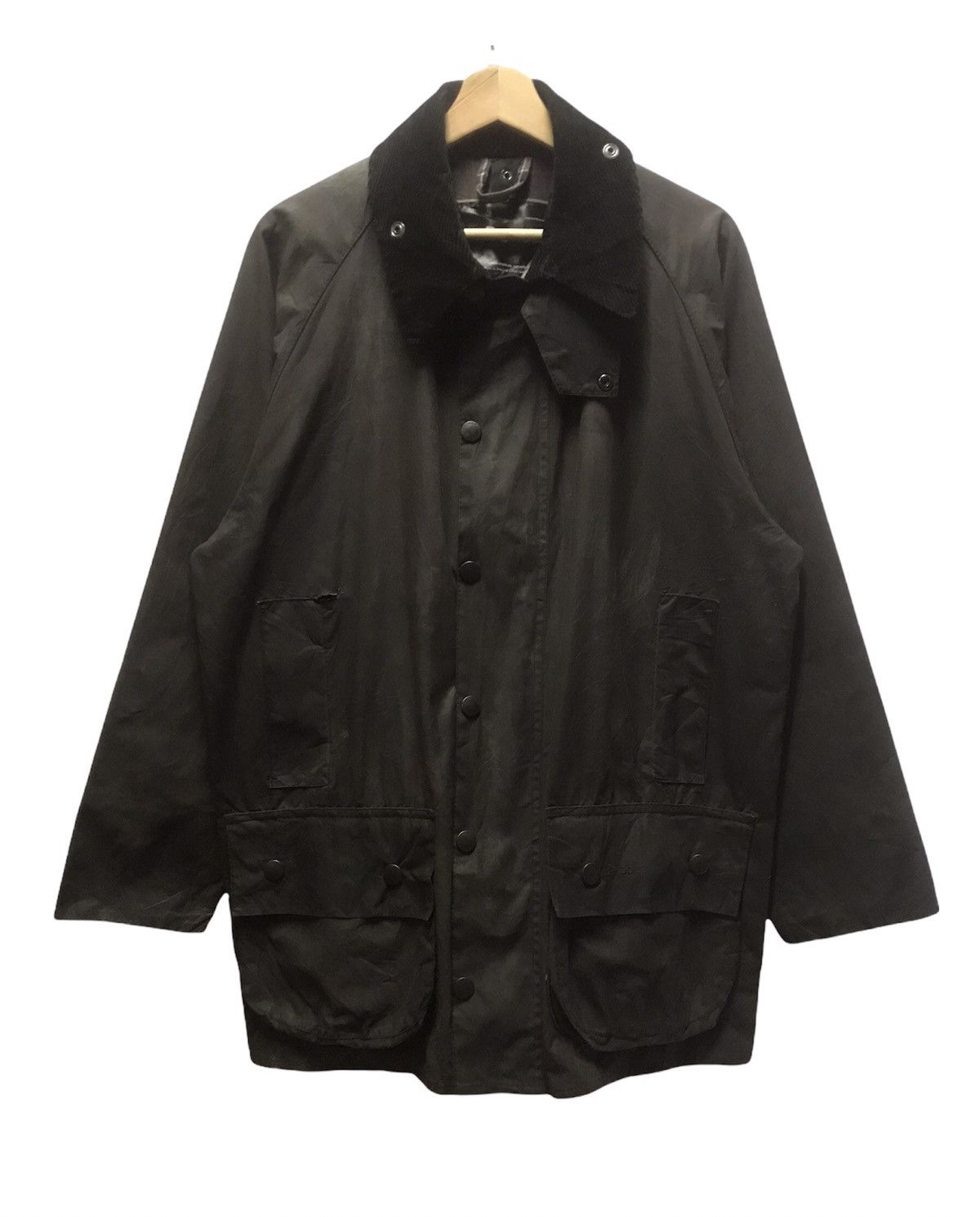 Barbour Barbour Beaufort Waxed Military Green Corduroy Collar Jacket Size US M / EU 48-50 / 2 - 2 Thumbnail