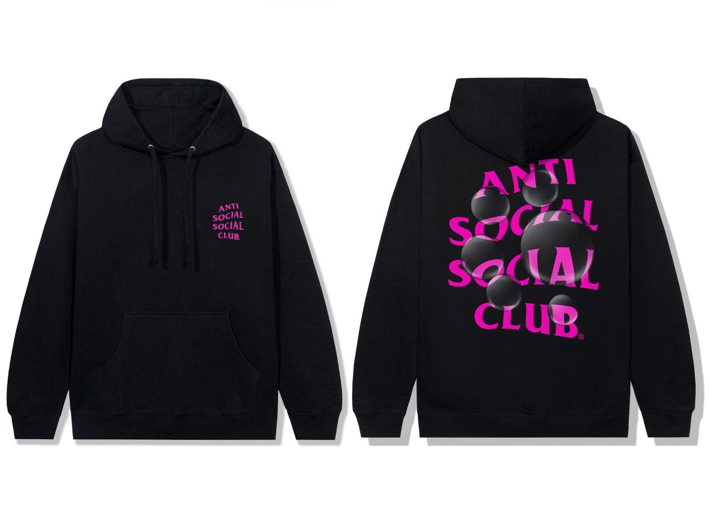 image of Anti Social Social Club x Members Only Ds Member Exclusive Pink Assc Bubblegum Black Hoodie Vlone (