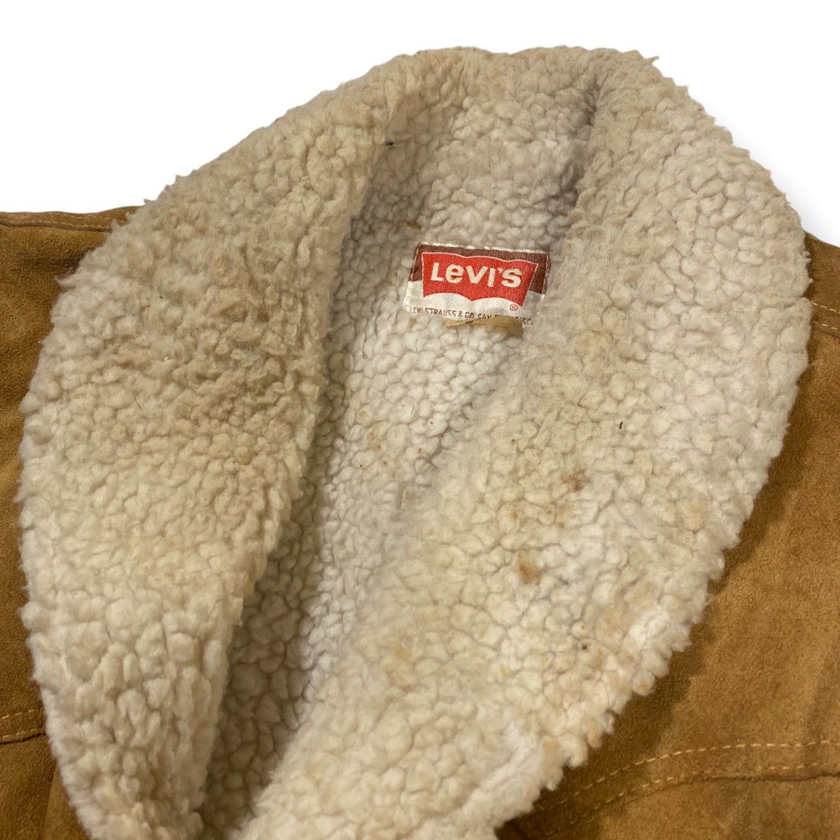 Levi's × Vintage 70s Levi’s Sherpa Lined Vest Suede Short Horn Size US XL / EU 56 / 4 - 3 Thumbnail