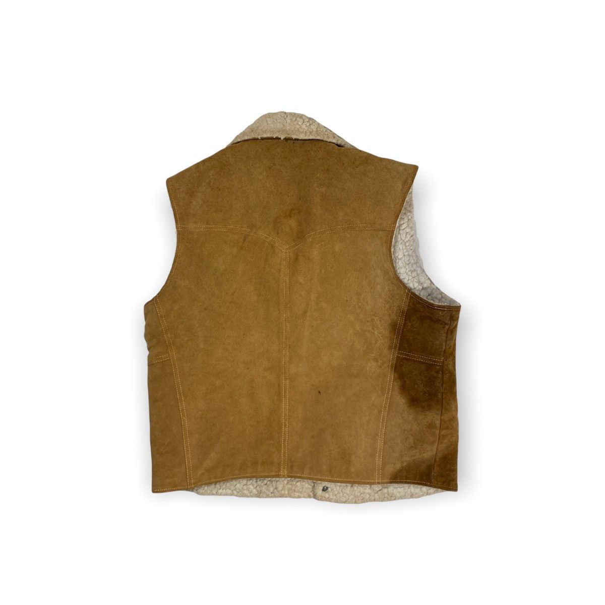Levi's × Vintage 70s Levi’s Sherpa Lined Vest Suede Short Horn Size US XL / EU 56 / 4 - 4 Thumbnail