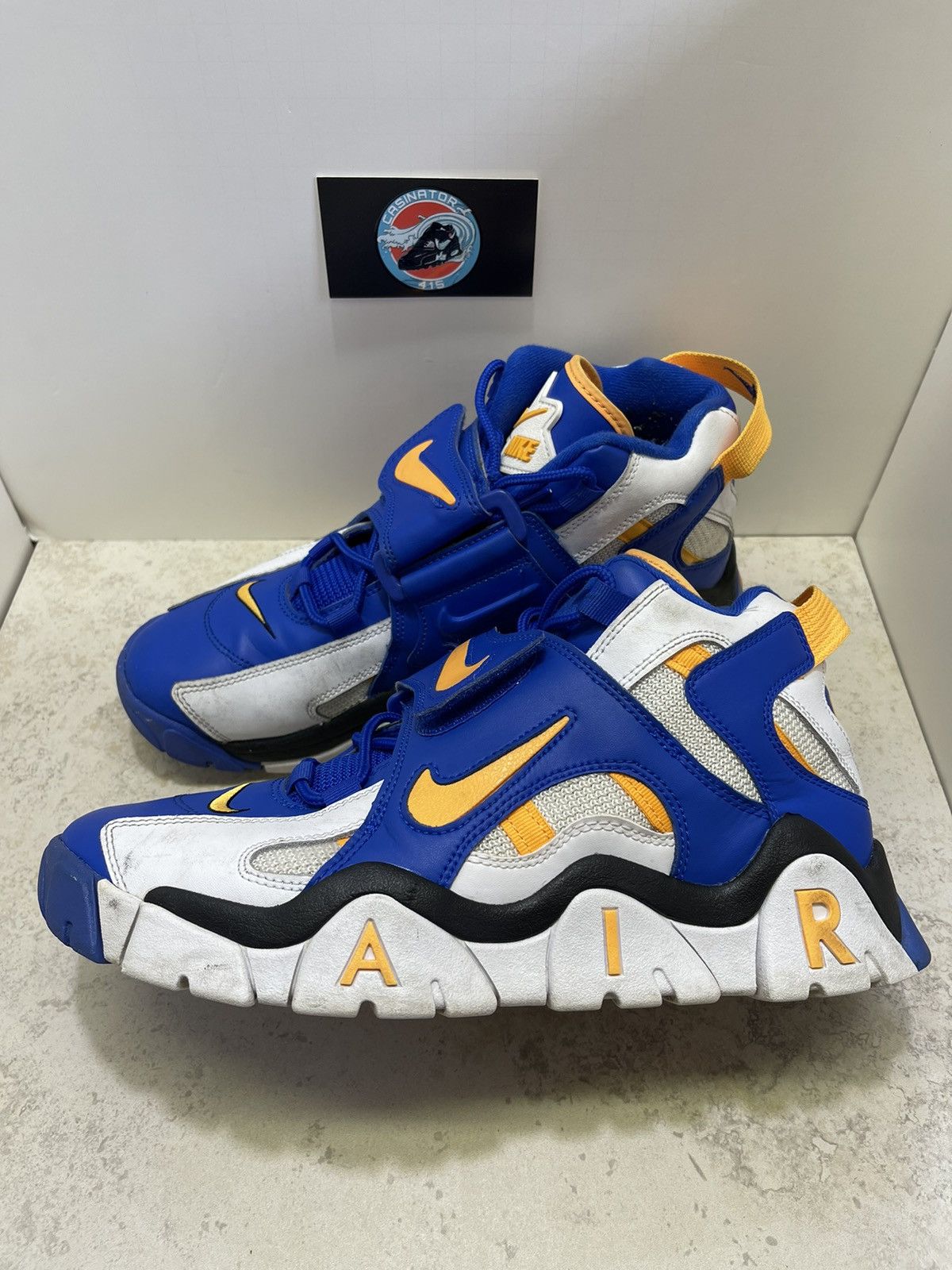 Nike Nike Air Barrage Mid Racer Blue White Laser Orange Size 9.5 Grailed