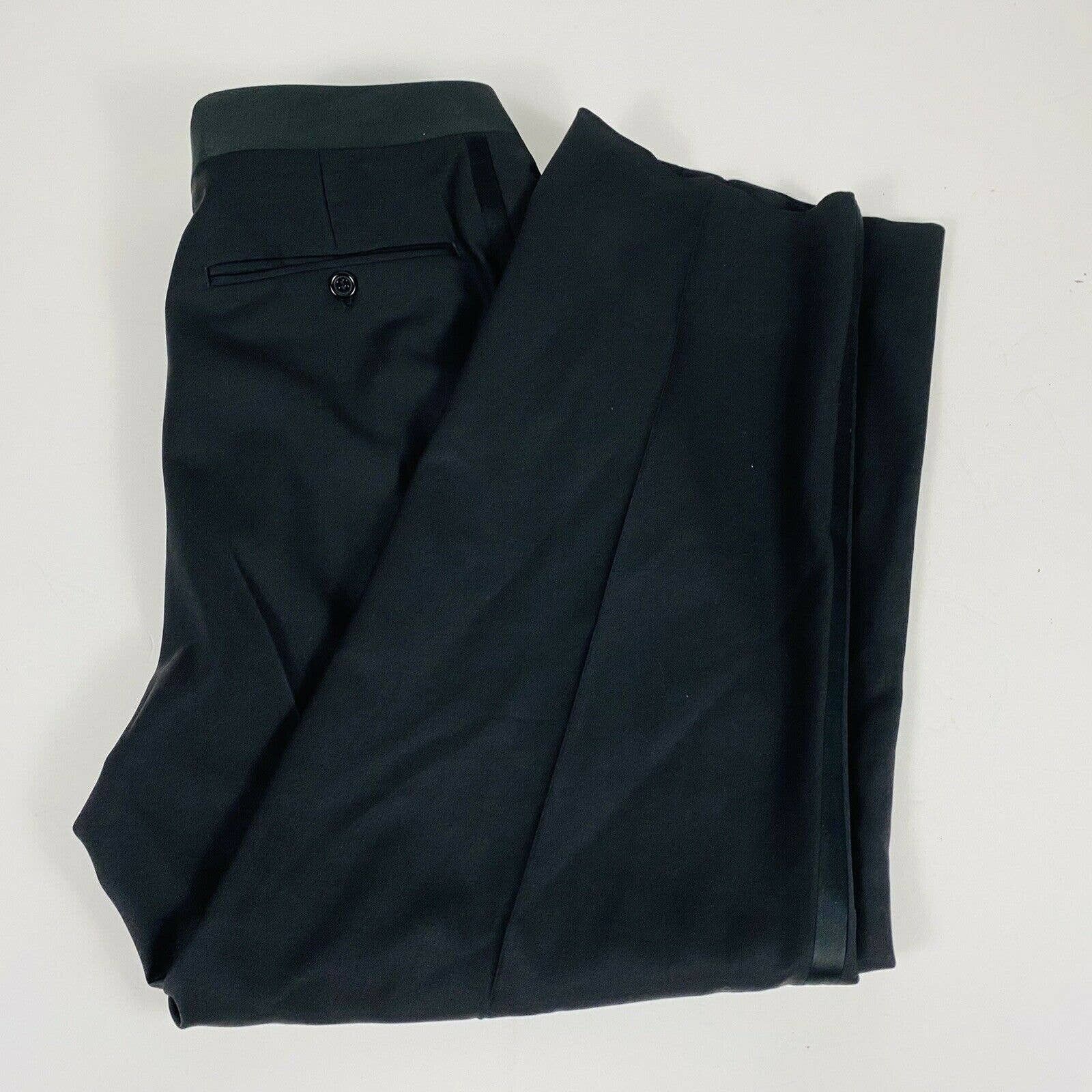Canali Canali 32 x 27 Tuxedo Pant Black Striped 100% Wool | Grailed