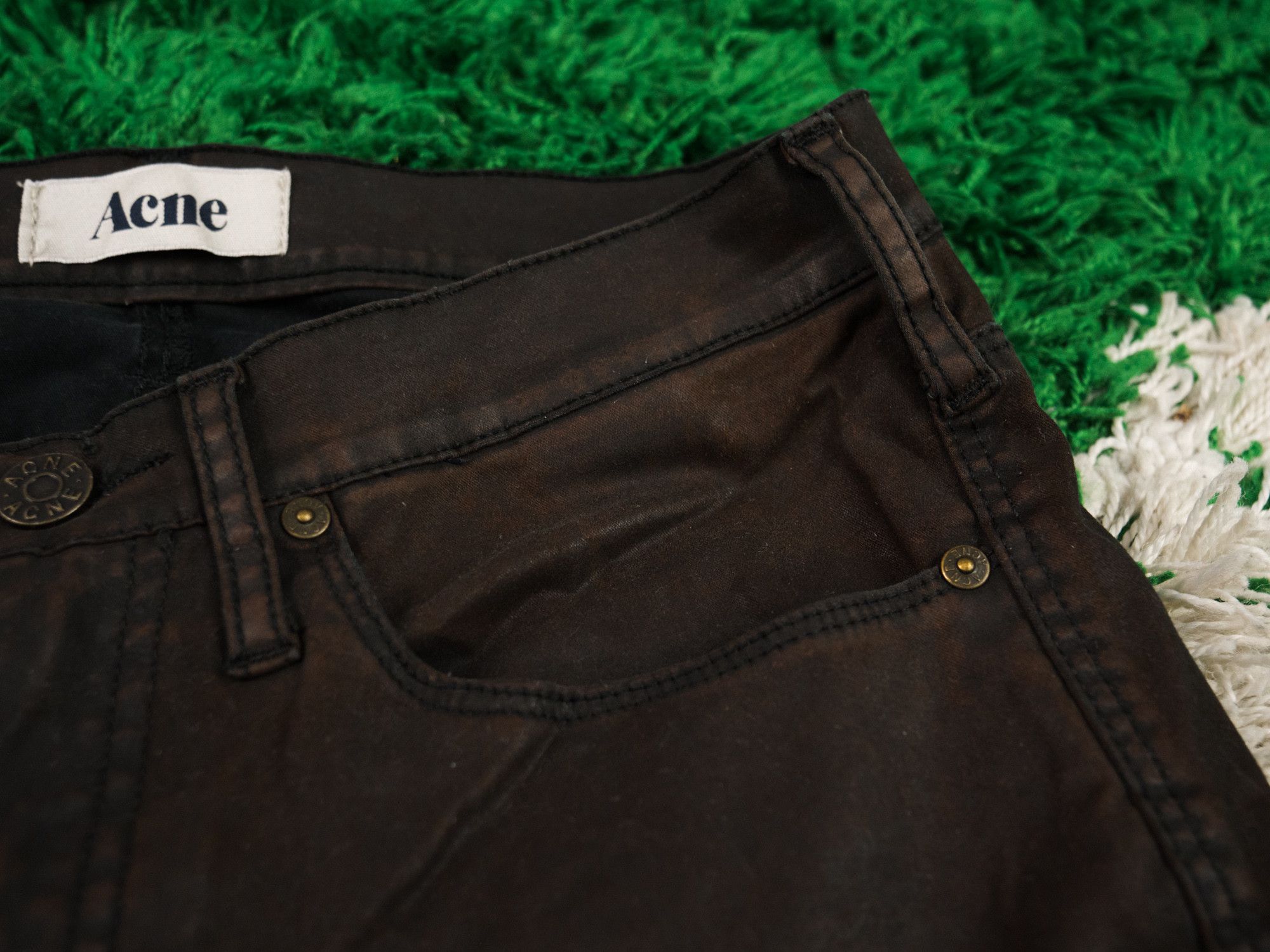 Acne Studios ACNE OPIUM y2k MAX BUTCHER Denim Jeans leaher suede washed Size US 29 - 7 Thumbnail