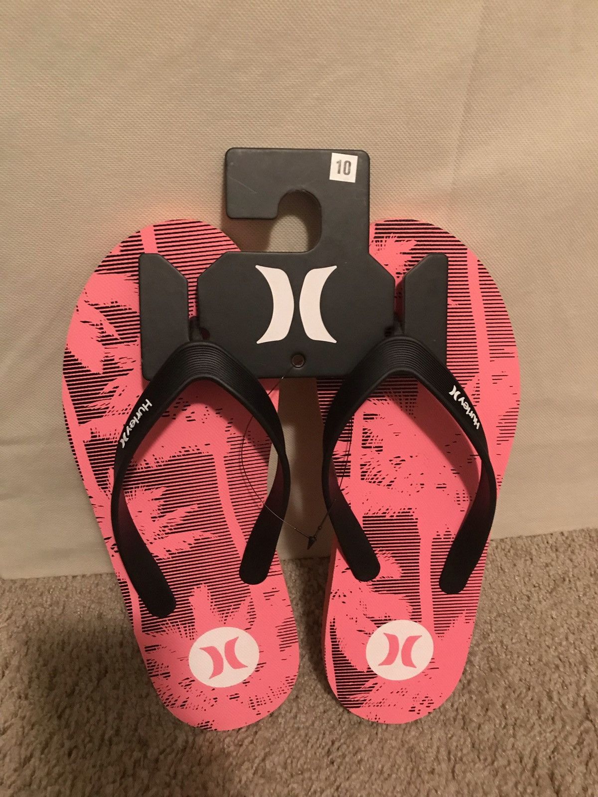 Nike Hurley Pink Tropical Palm Tree Thong Beach Flip Flop Sandals Grailed