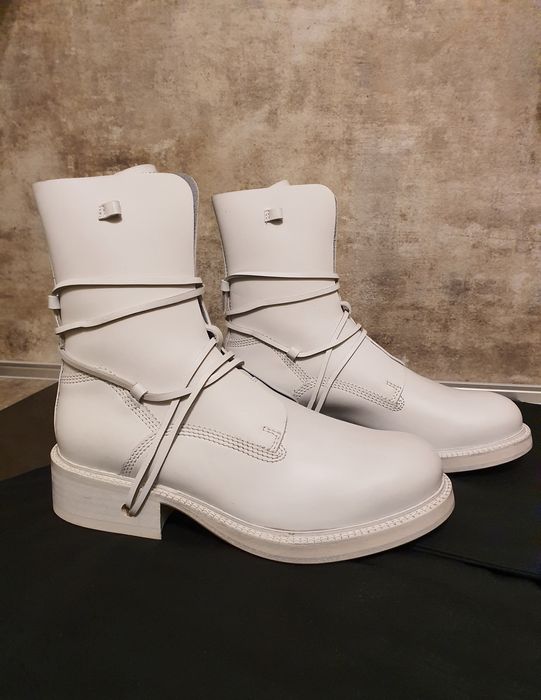 Dirk Bikkembergs NEW Painted Lace Through Heel Combat Boots   Grailed