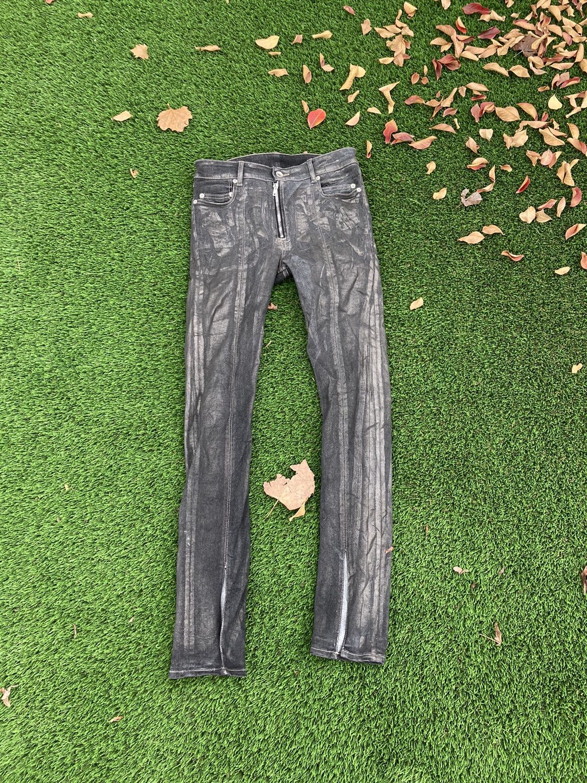 Rick Owens × Rick Owens Drkshdw Rick Owens Waxed Tyrone Slit Cut 