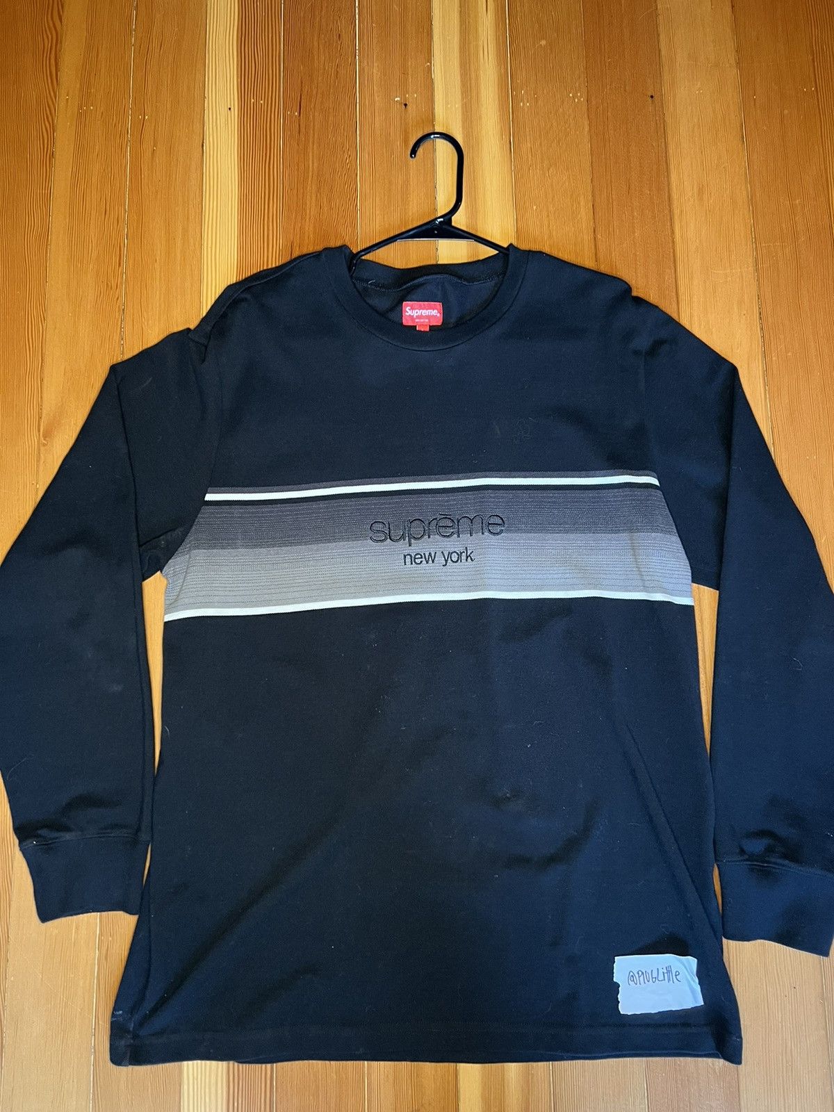 Supreme Supreme shadow stripe long sleeve gradient black Grailed